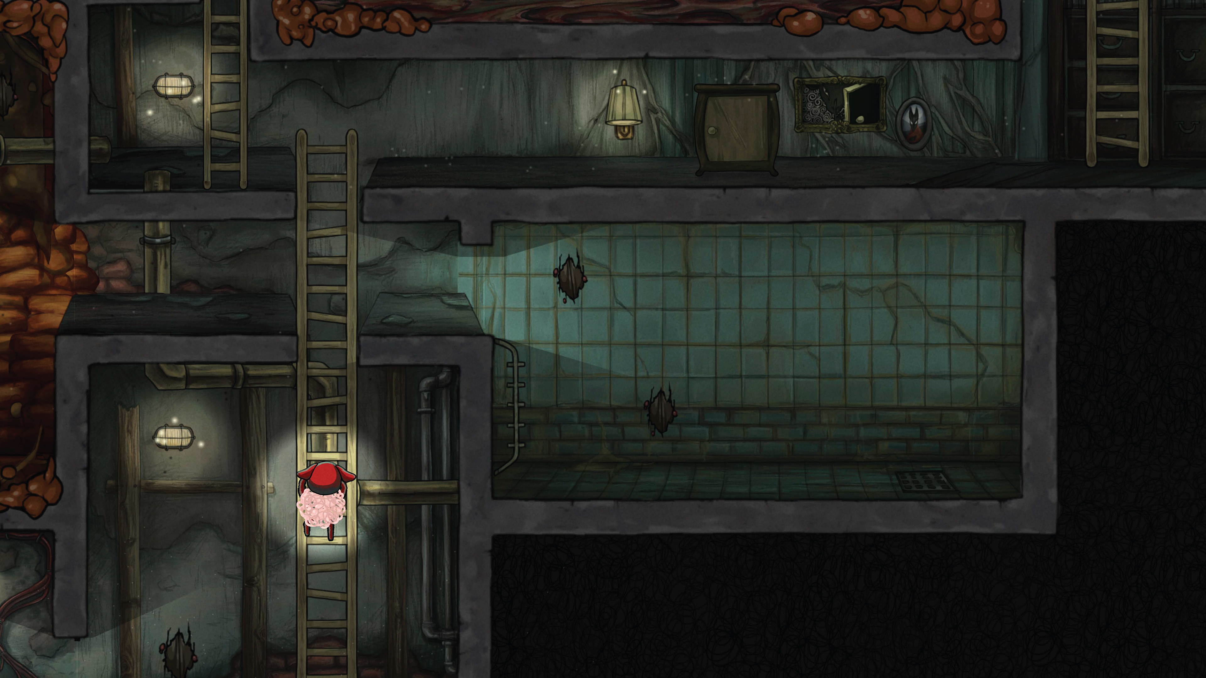 Explore the different rooms of the house.