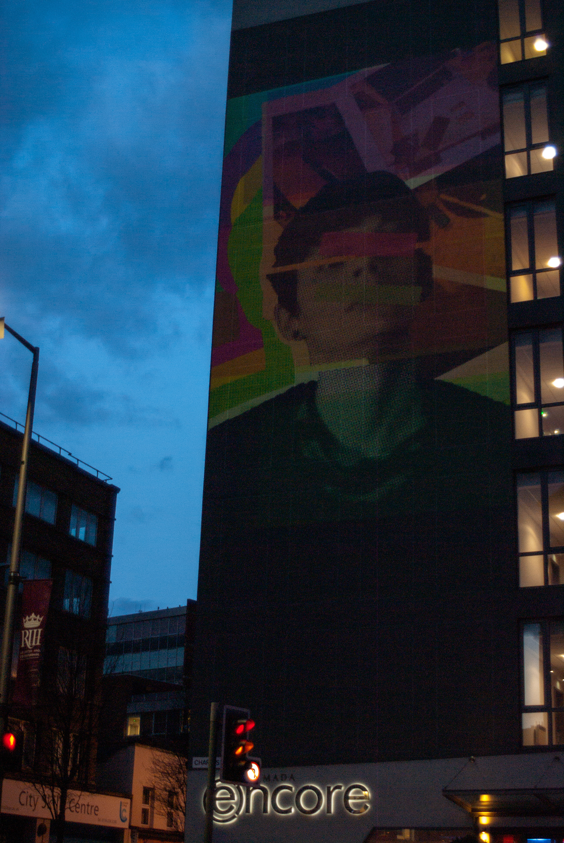 that same artwork having made it onto the projected 'exhibit' in the street