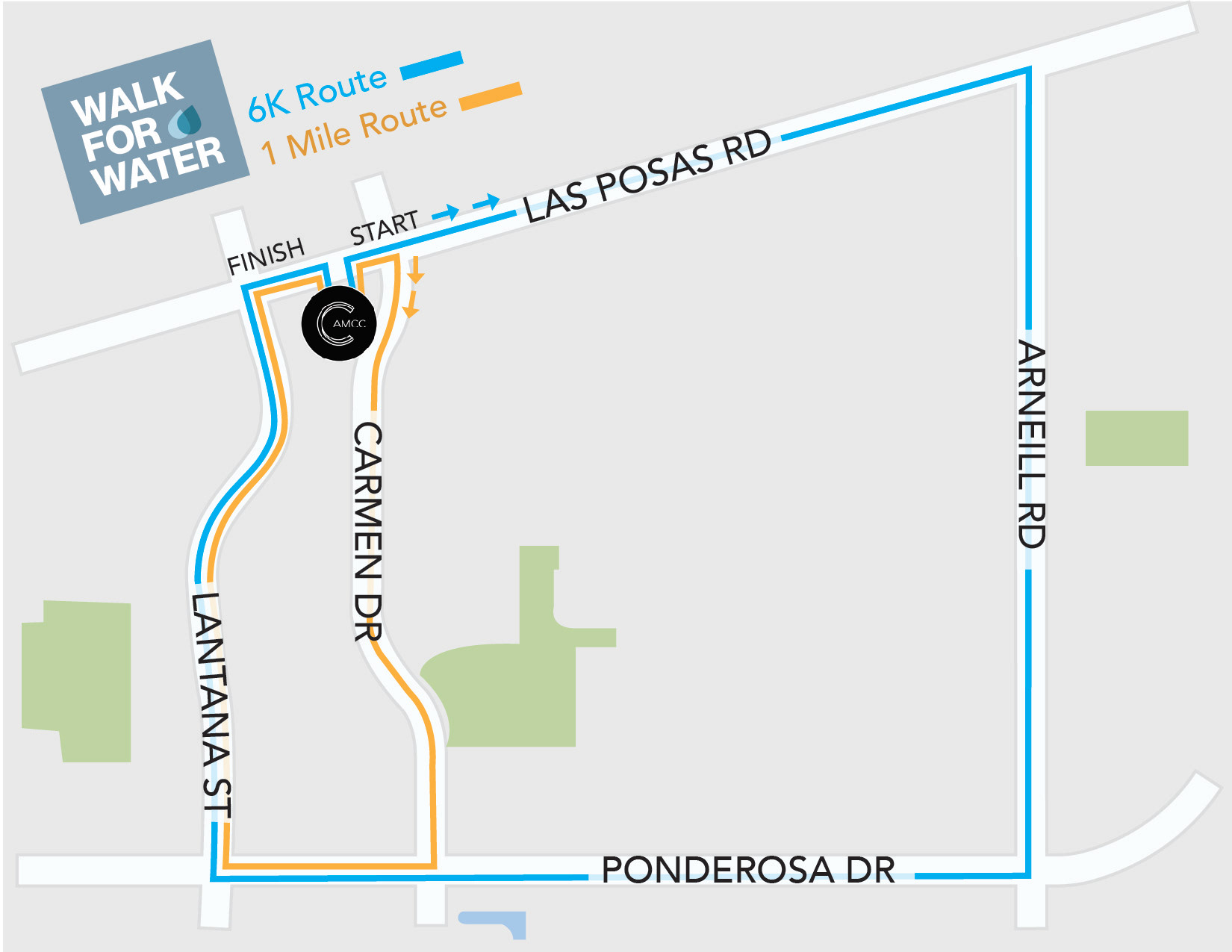 Custom map showing race route