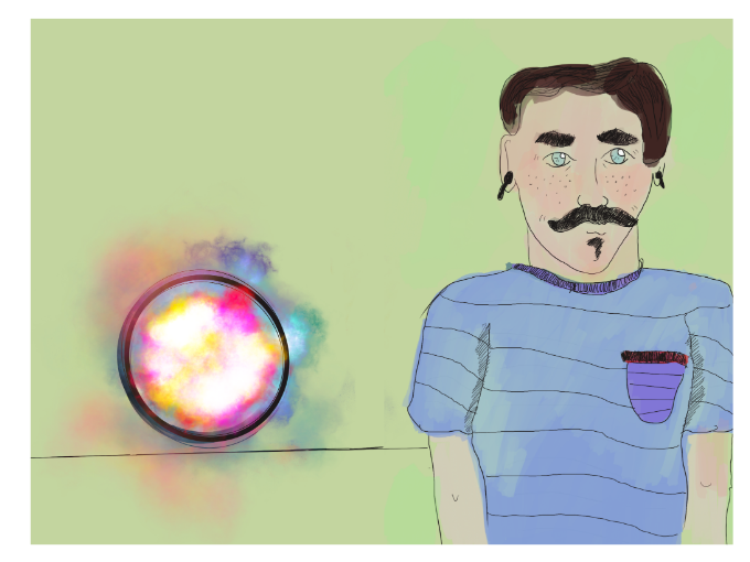 Mark has his own Glimpse lamp and is able to see how Mary is feeling, and he recognizes that the colors displayed are Mary's sadness. He is able to understand how Mary is feeling because of the patterns that are visible through long term Glimpse usage.