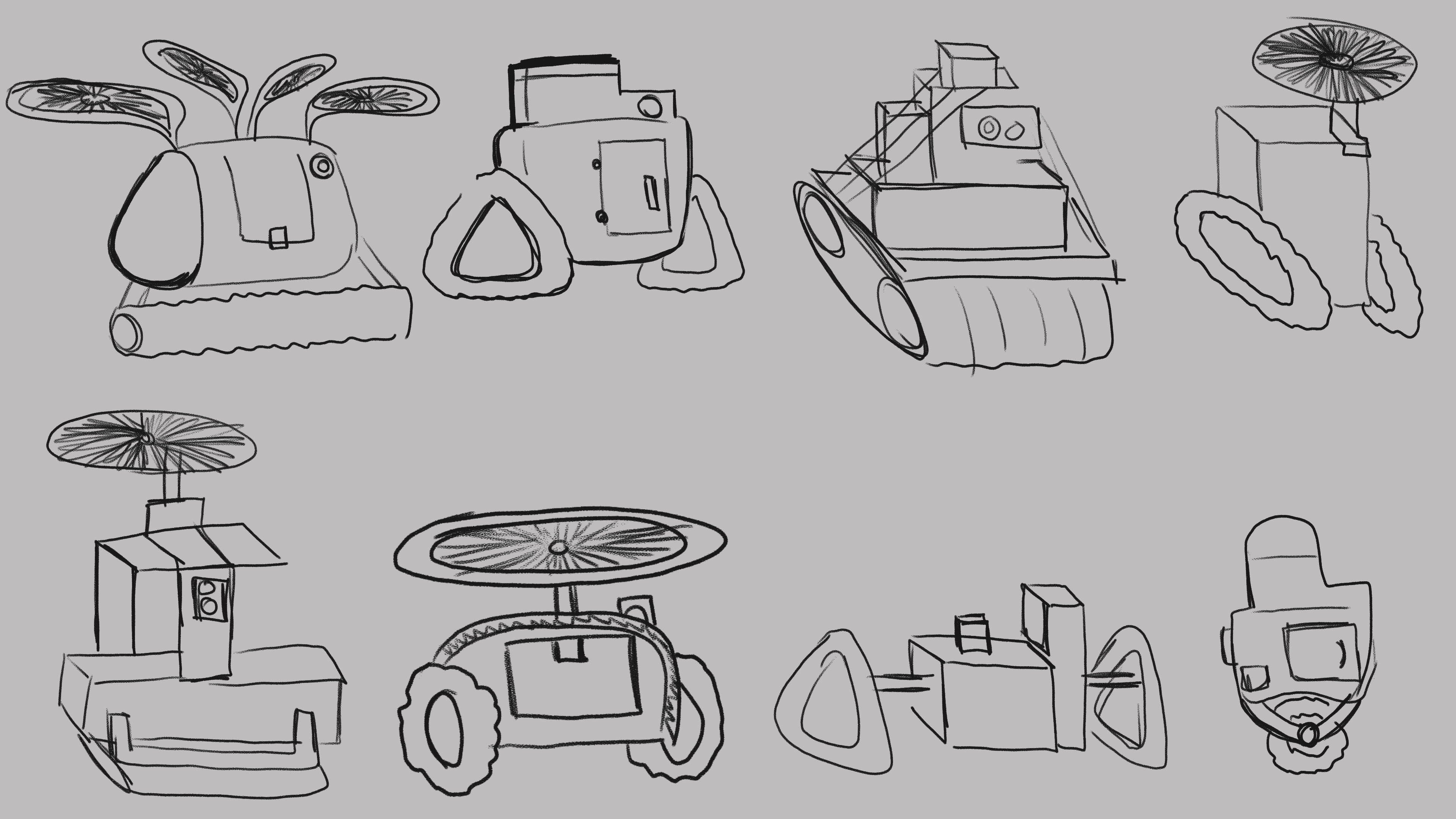 Drone exploration to see how the box and wings can be configured into one model.
