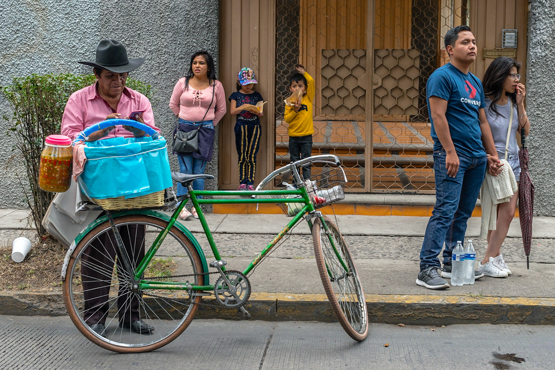 When streets are closed to cars and people go outside to see an event, vendors flood the streets with their products. Food is the number one product, such as 'tacos de canasta' (tacos in a basket).