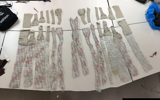 Corset/skirt pattern pieces