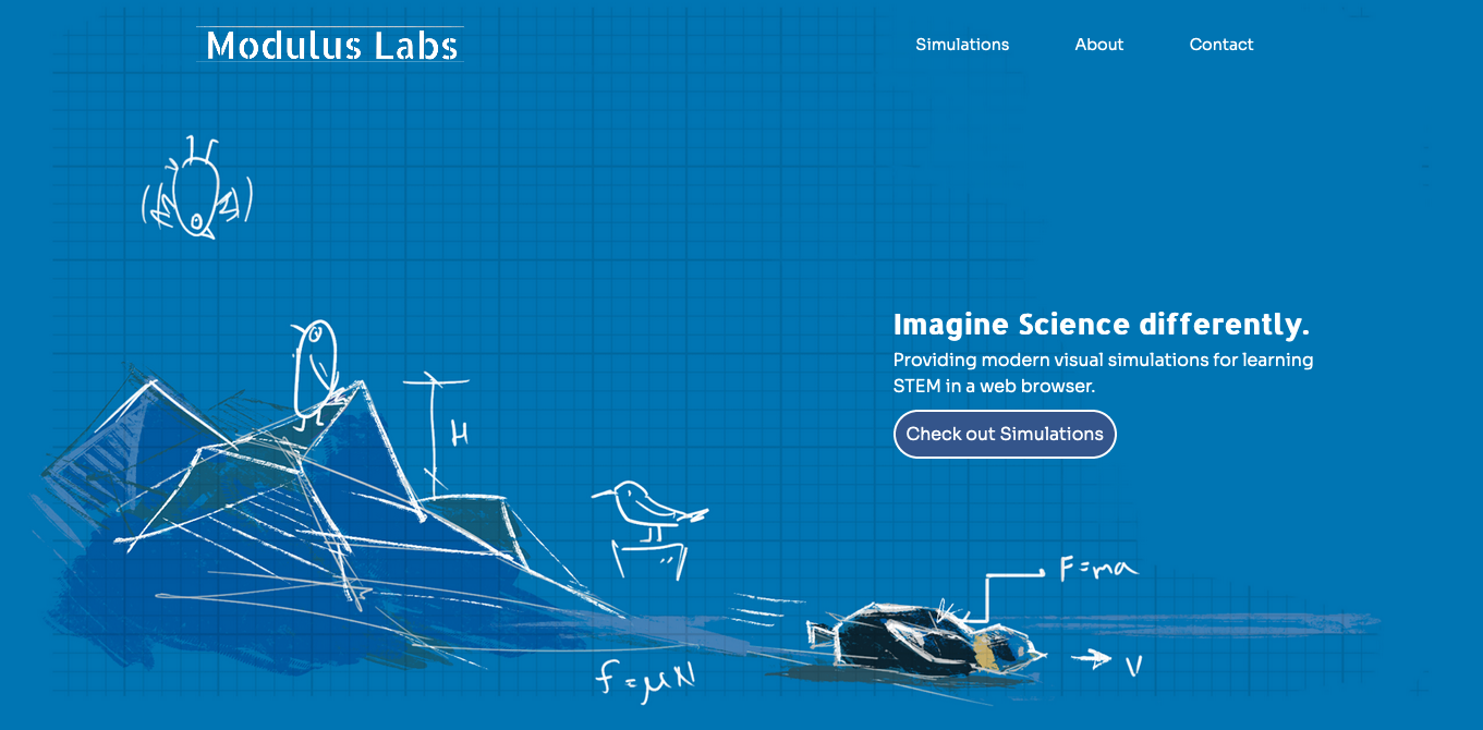 Website design and Home Page for the 3D Science simulations.