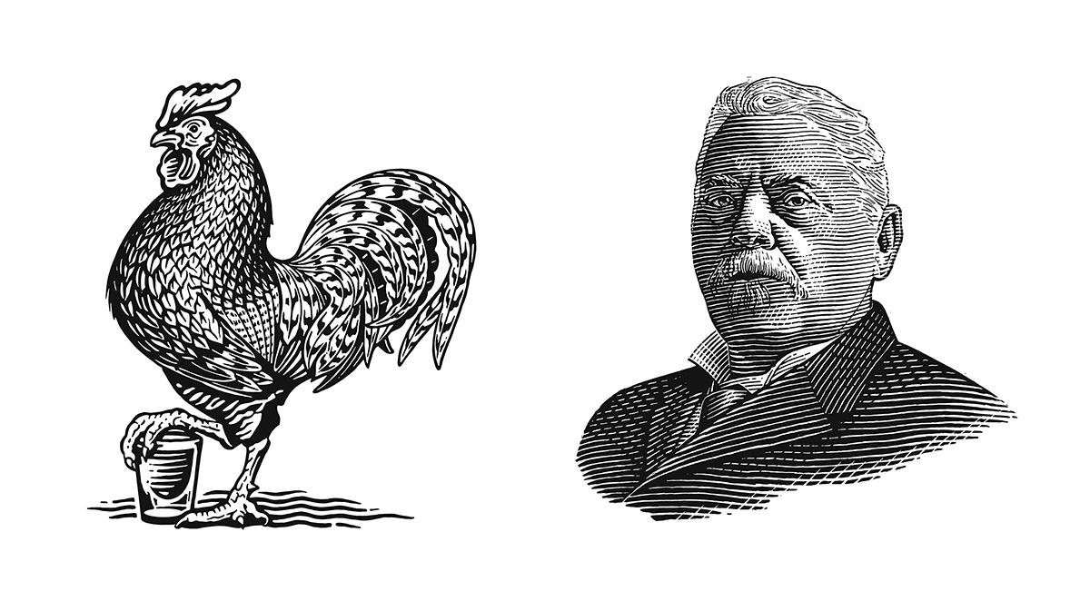 Old Dominick Distillery Scratchboard Illustrations