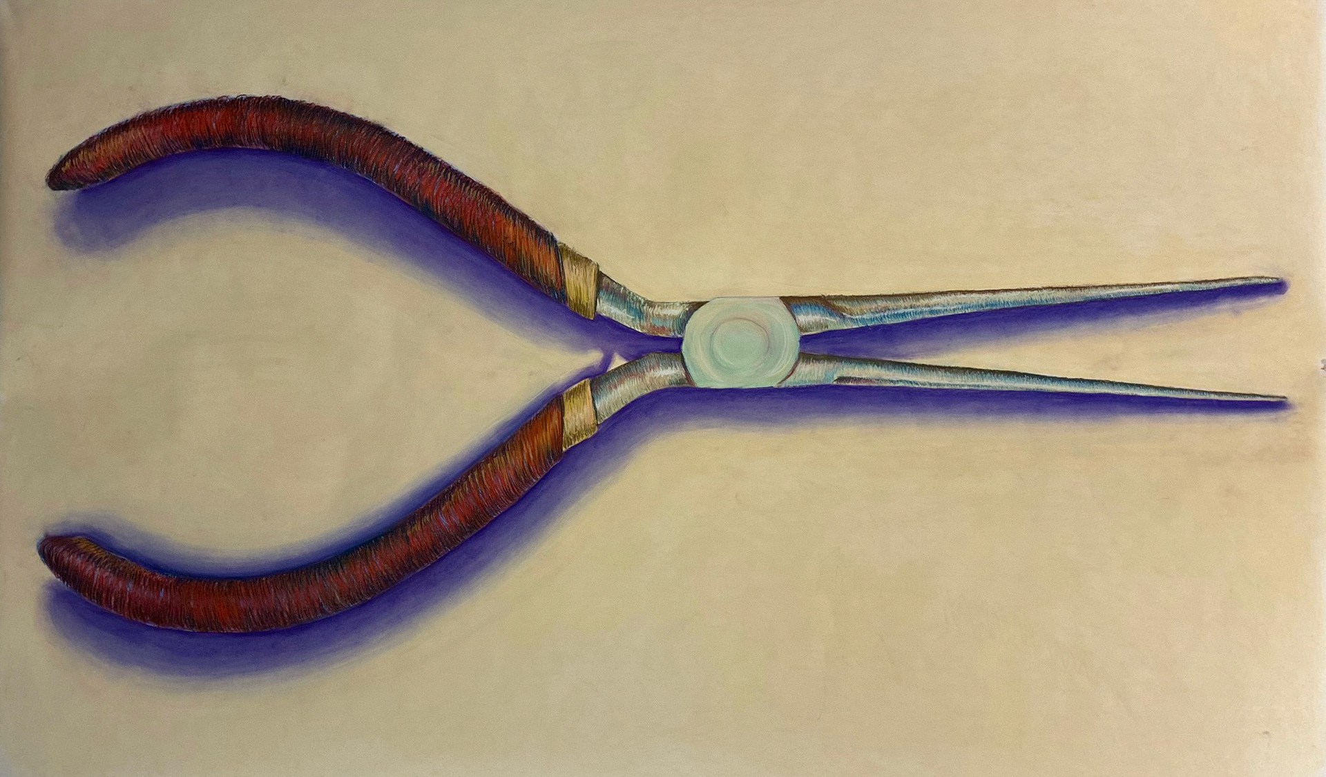 Needle Nose Pliers, 2025. Pastel on Paper. 3x5 ft.