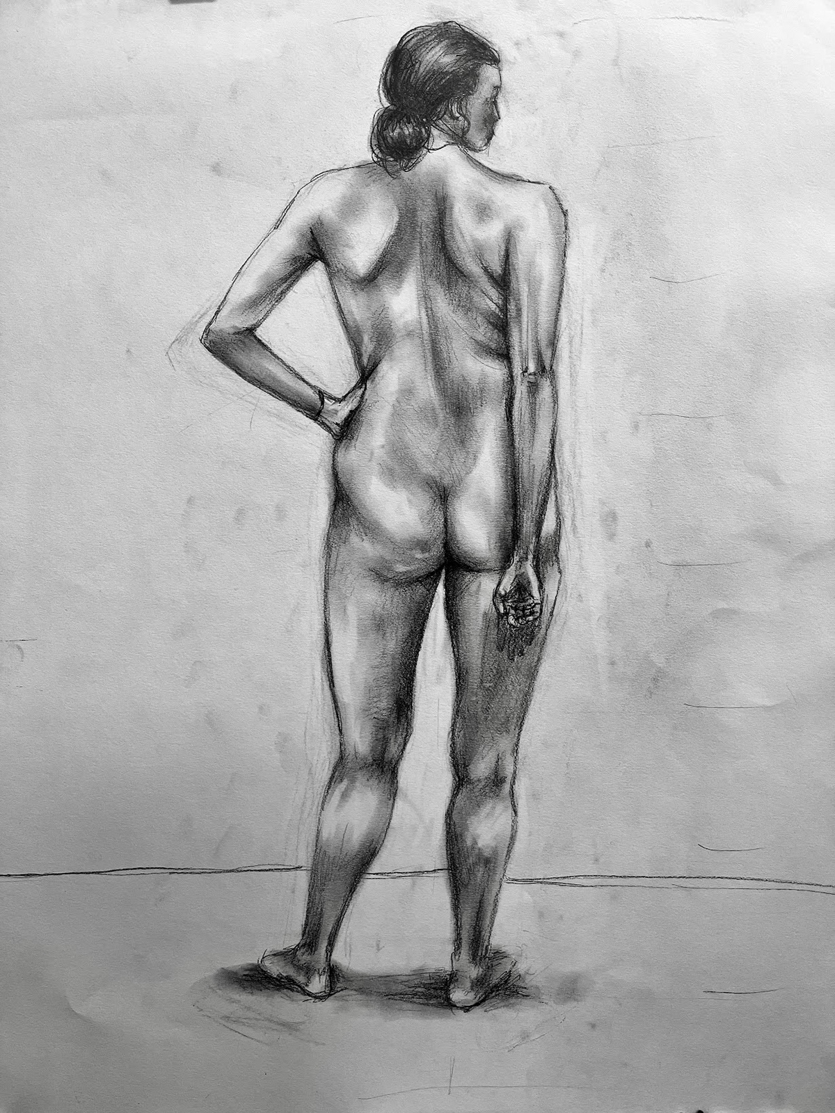 Figure Studies, 2022. Charcoal on Paper. 9x12.
