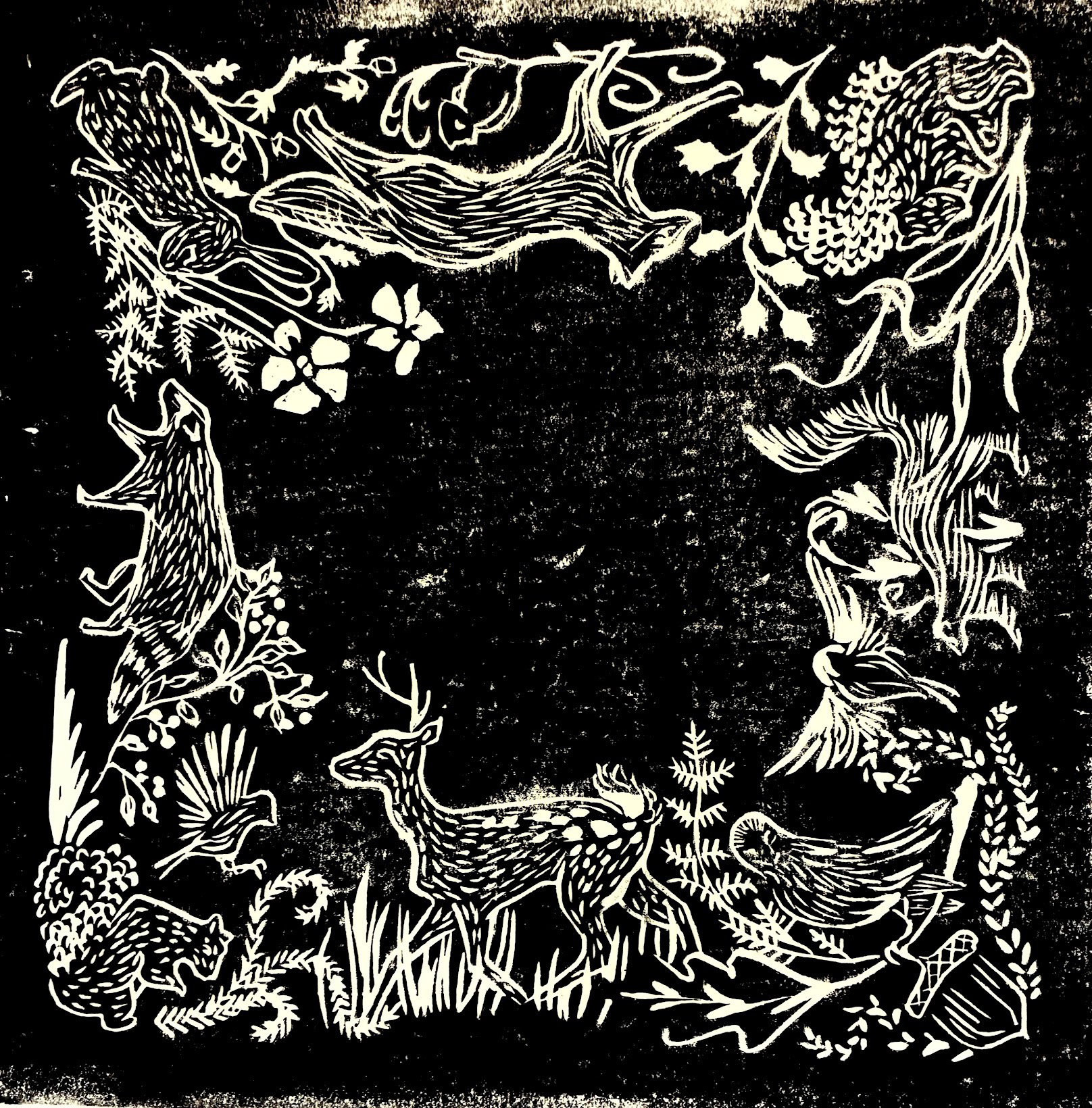 Lively Forest, 2025. Ink on Paper. 14x14.