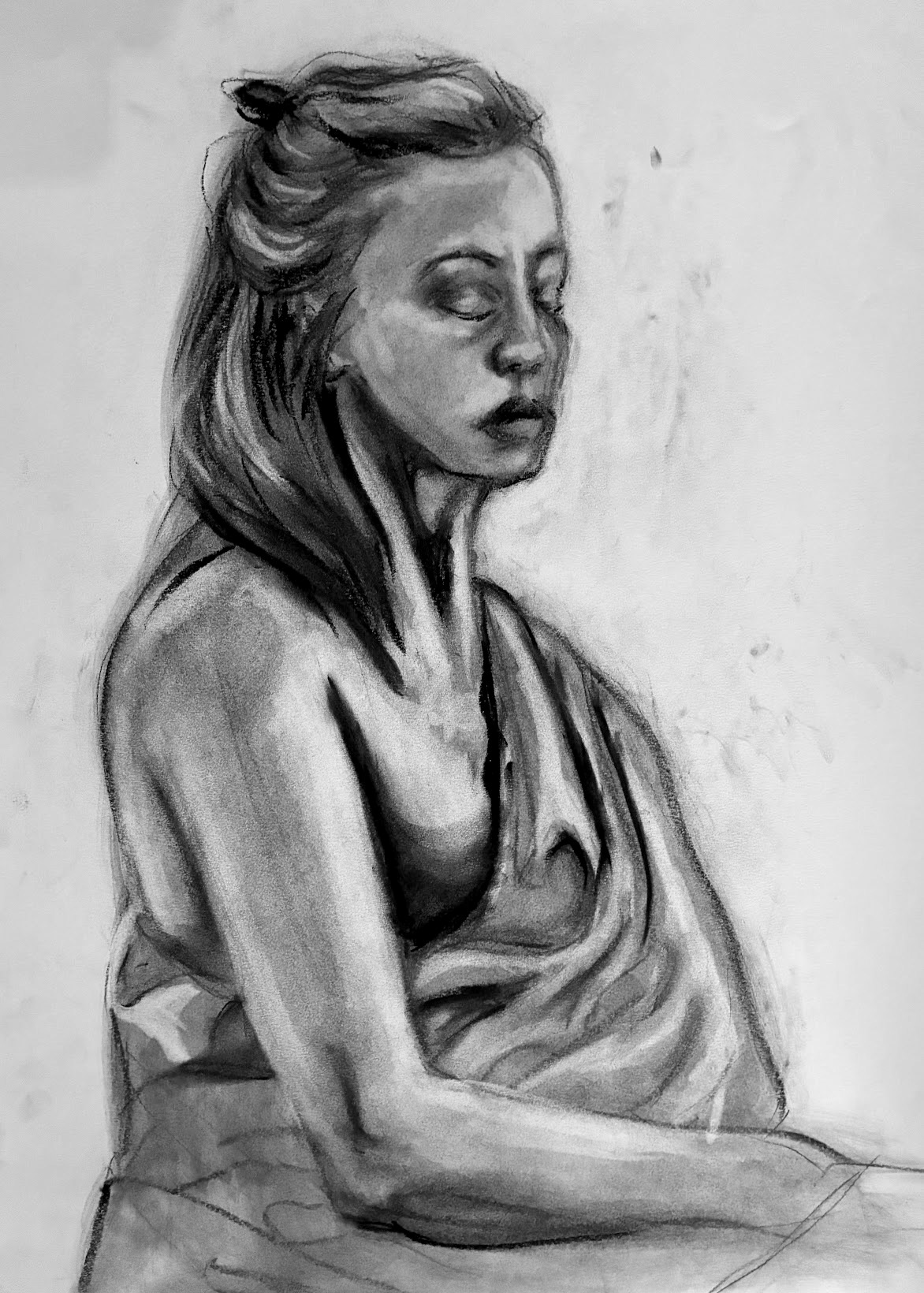Figure Studies, 2022. Charcoal on Paper. 9x12.