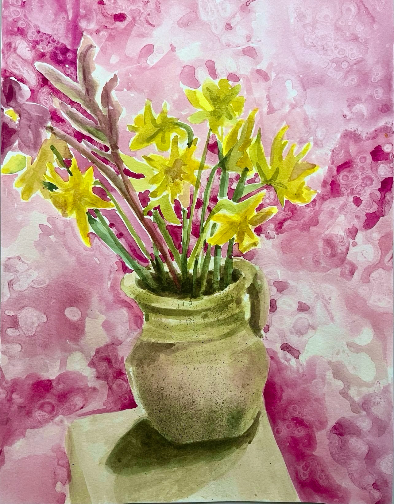 Floral Studies, 2025. Dye & Watercolor on Paper. 9x12.