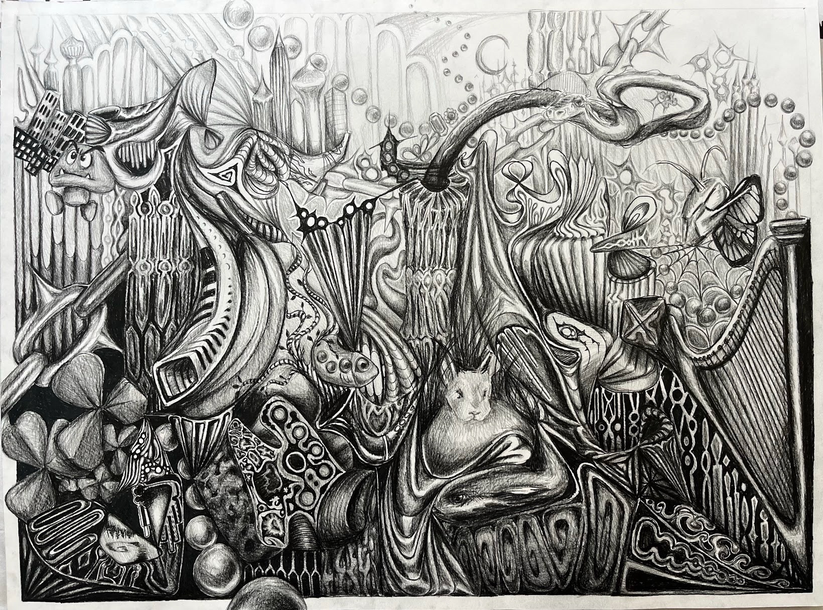 Labyrinth, 2025. Colored Pencil on Paper. 18x24.