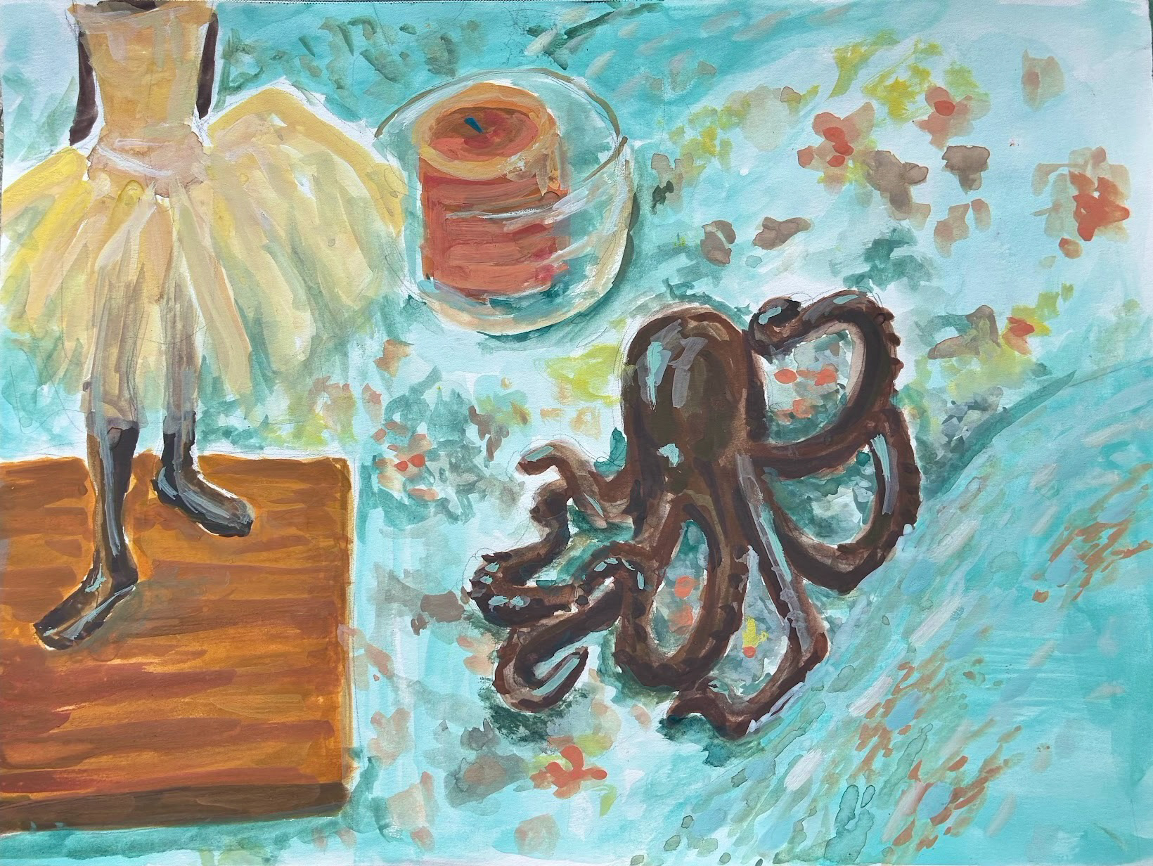 Vanitas, 2024. Gouache on Paper. 9x12.