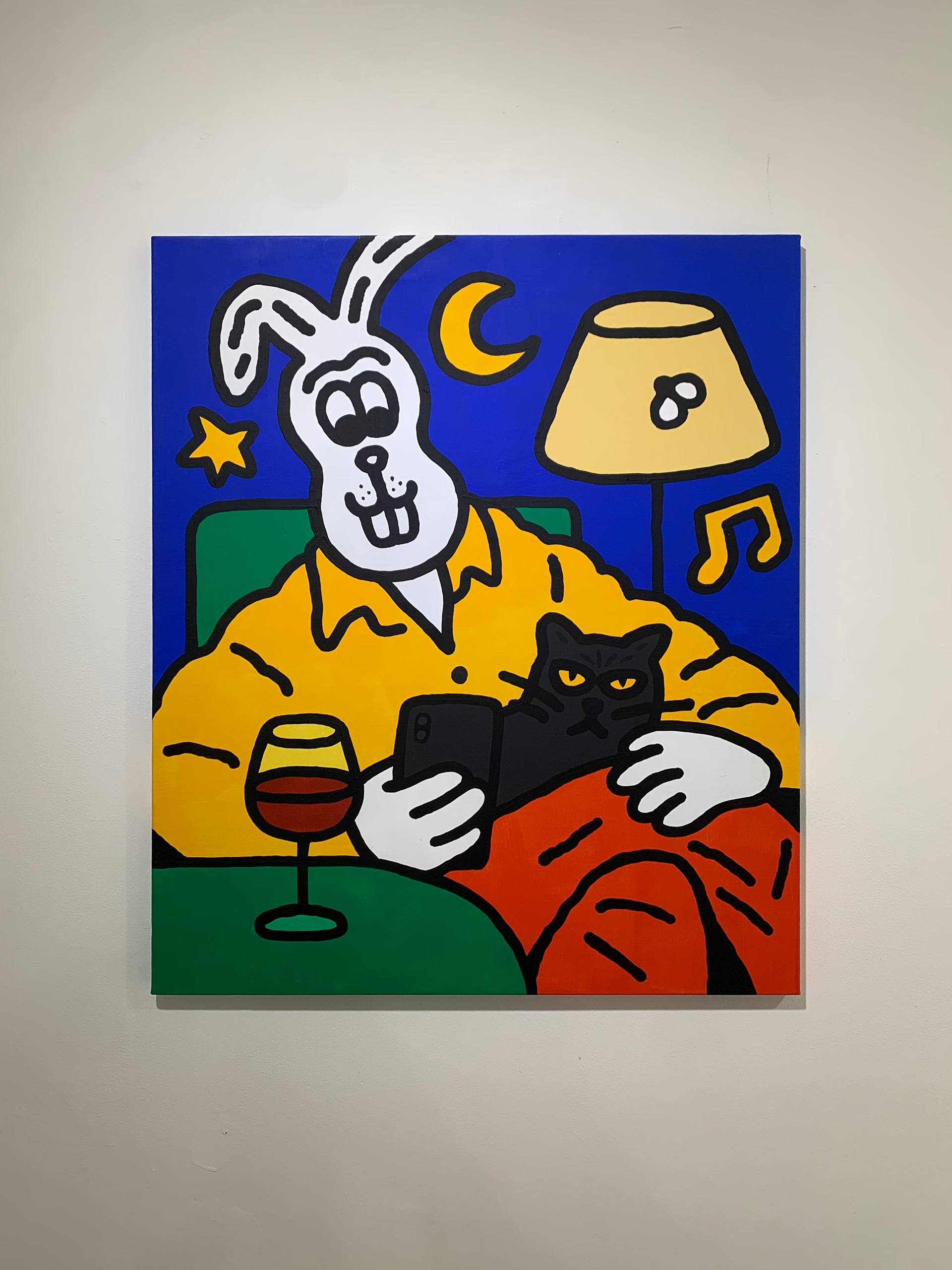 Chilling Night, Acrylic on canvas,20F 60.6×72.7, 2023