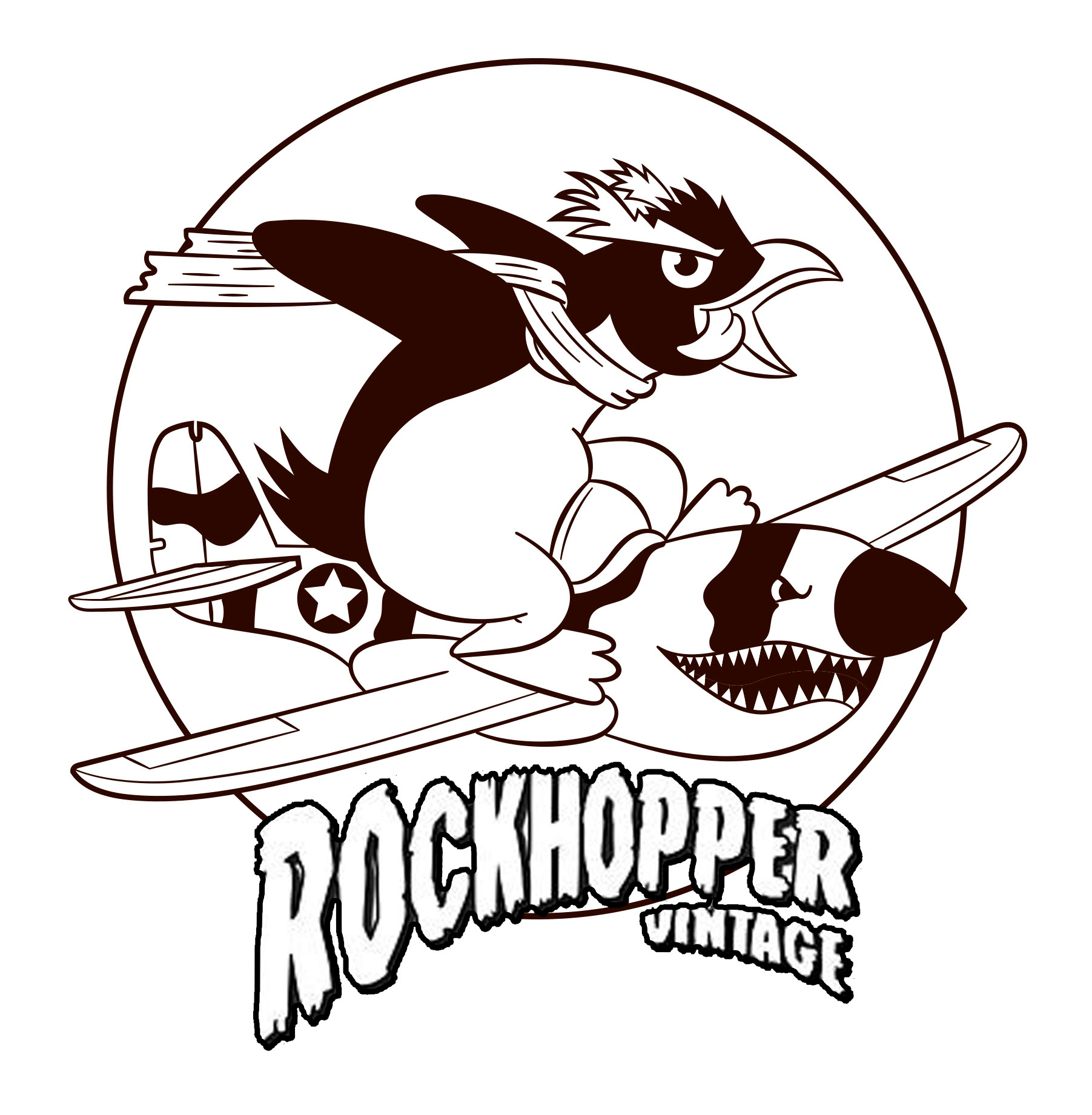 Logo til Rockhopper Vintage (sort/hvid)