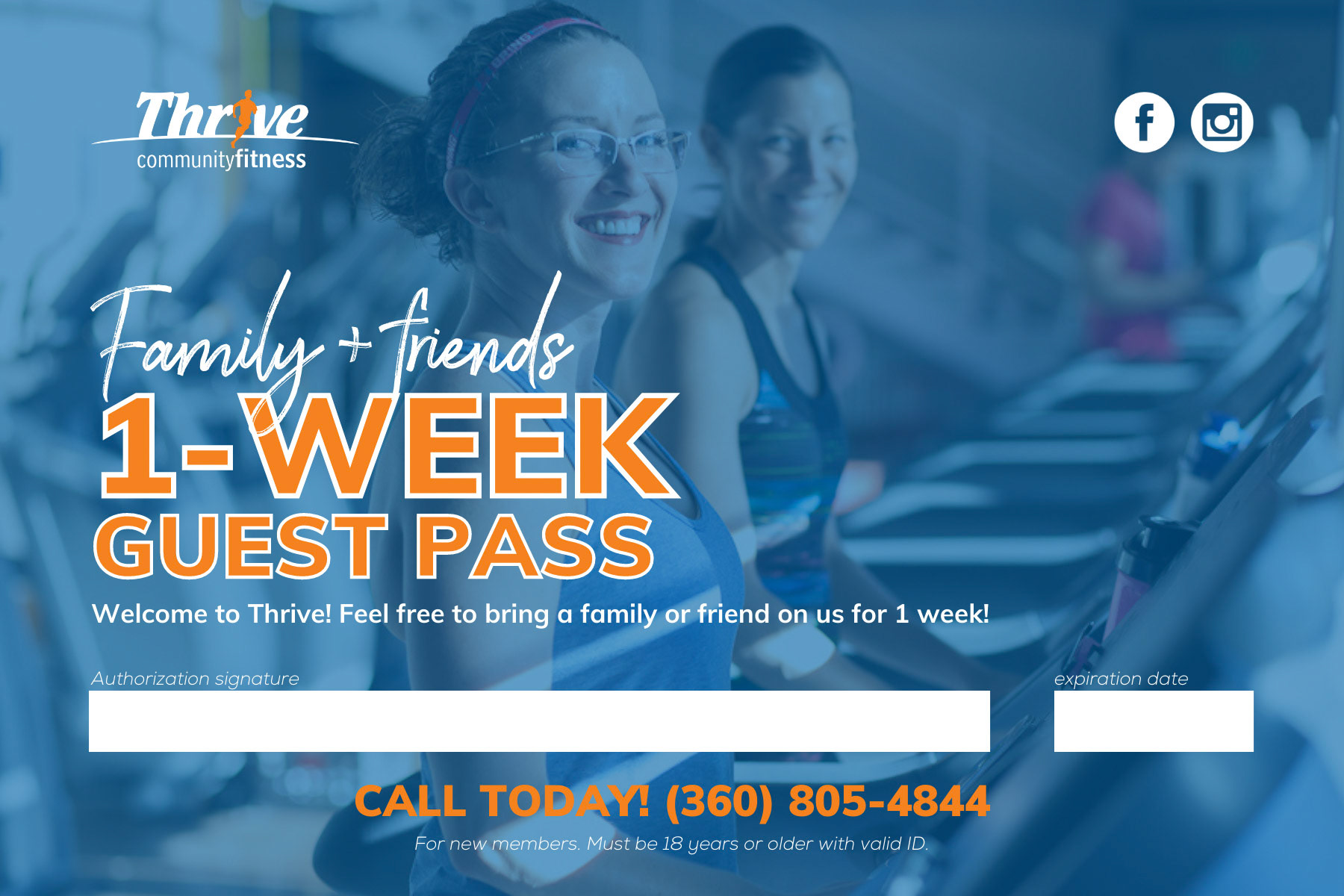 Thrive Monroe_Guest Pass_Gift Certificate_6x4IN - Family + Friends - 1 Week Guest Pass_No Icons