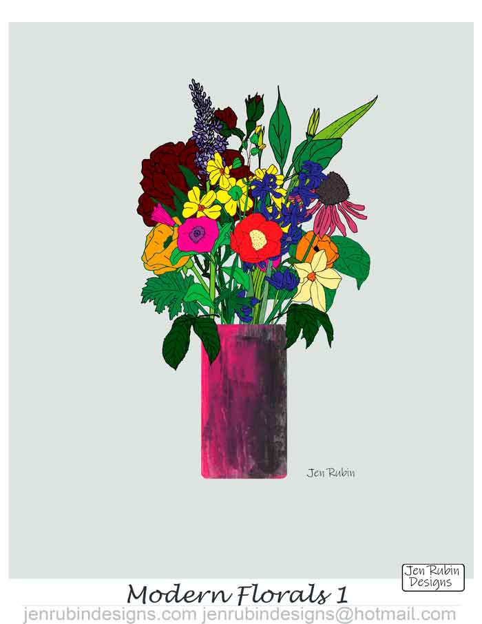 Modern Floral - Pen and Digial