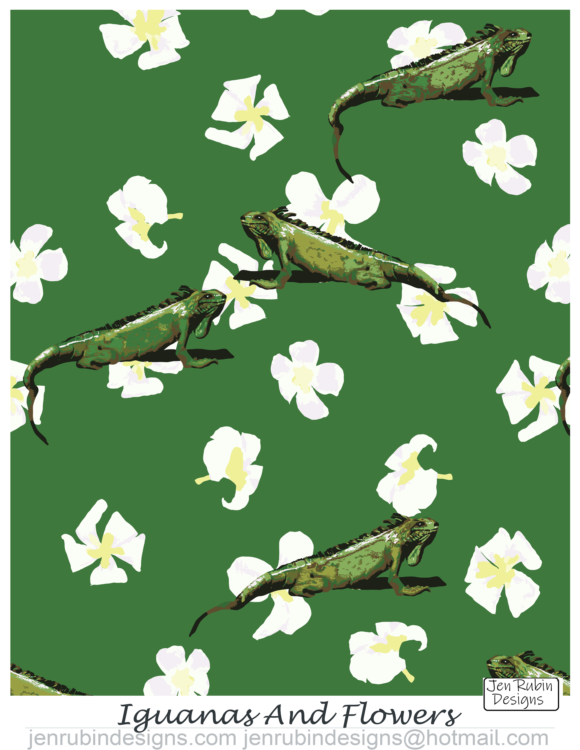 Iguanas and Flowers