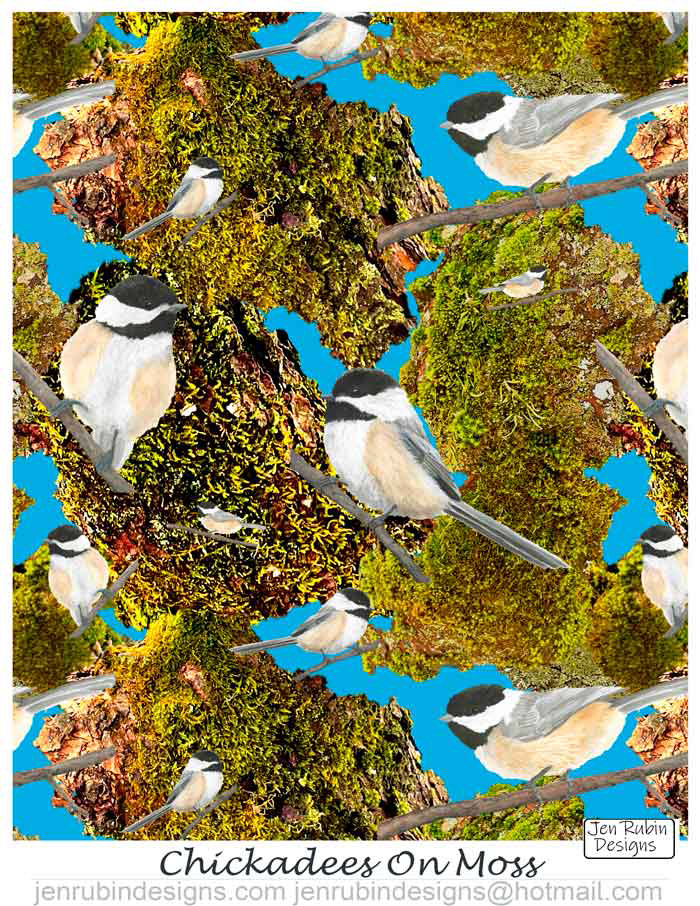 Chickadees On Moss