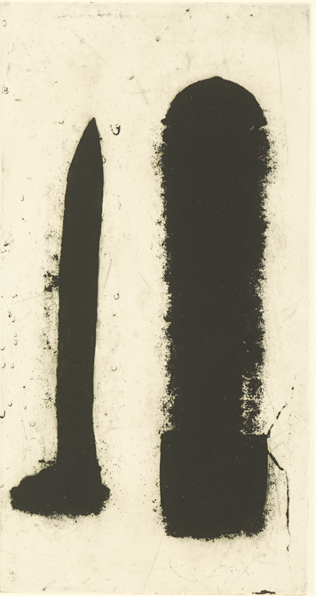 Spike and Bolt, etching, 14" x 7 1/2" © Marie Dutka Brix