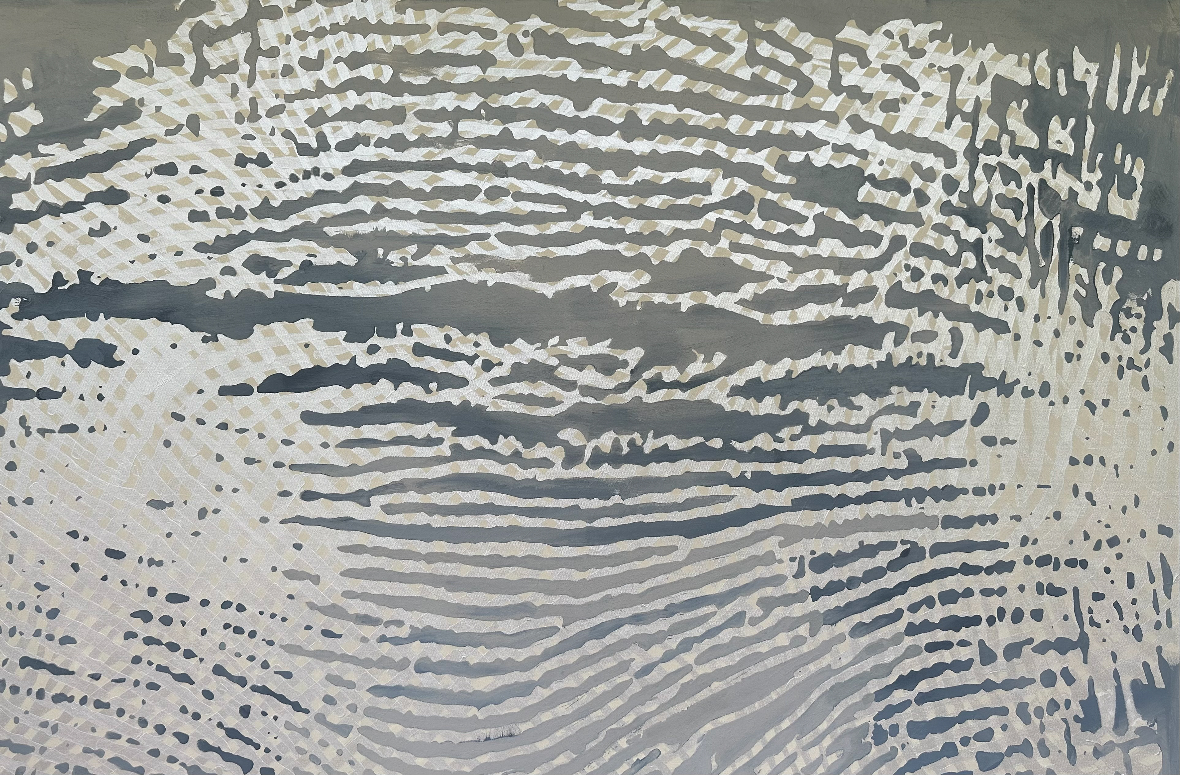 ~Horizontal Plain Arch~ acrylic on canvas, 40" x 6", 2024 © Marie Dutka Brix