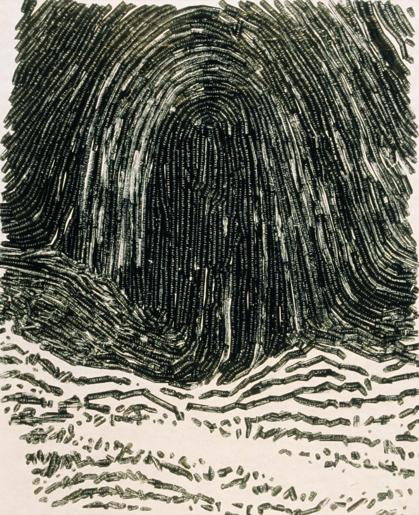 ~Grand Loop~ used typewriter ribbon on paper, 24" x 18" © Marie Dutka Brix