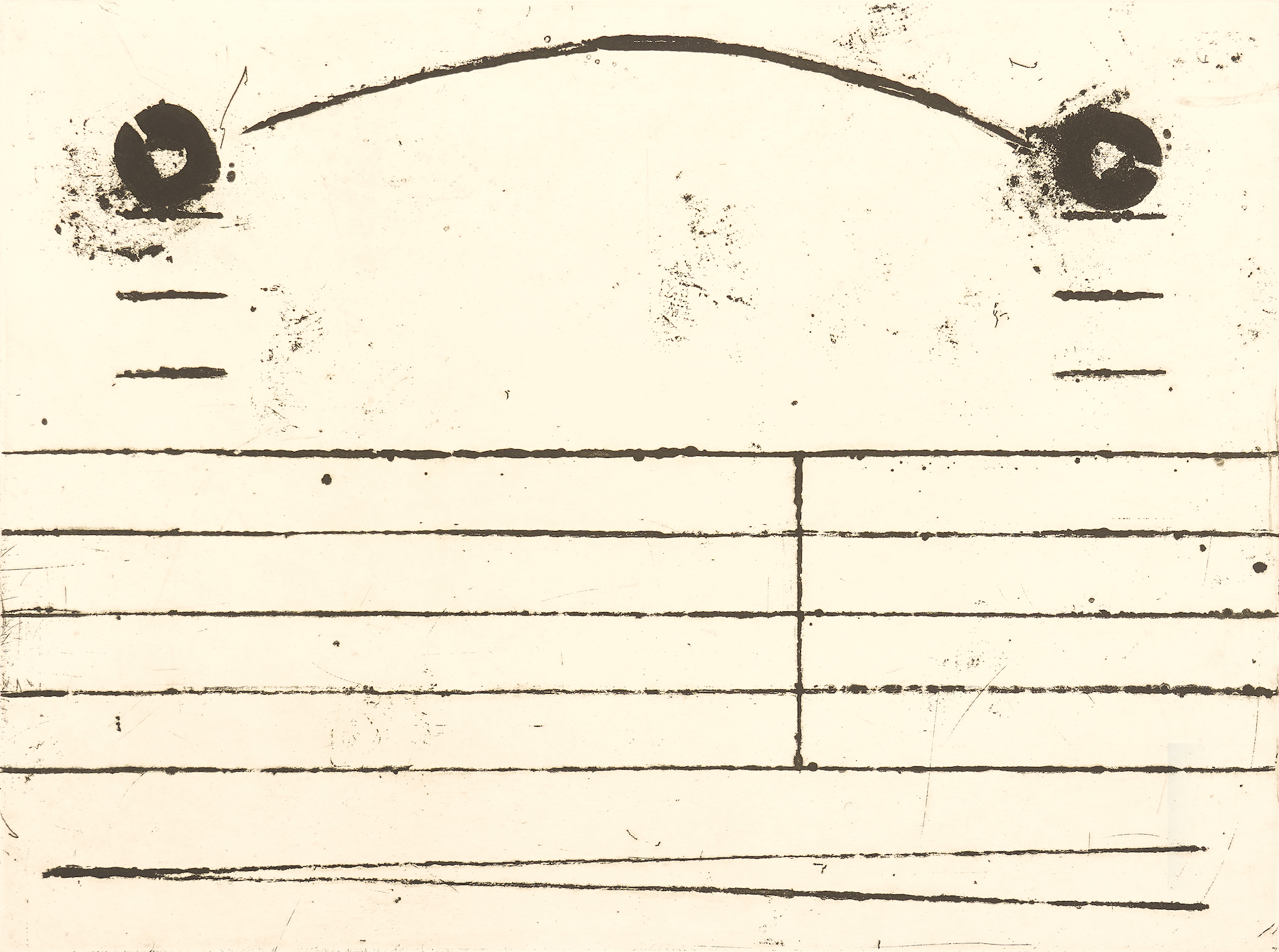 Whole Note Crescendo, 18" x 24", etching © Marie Dutka Brix