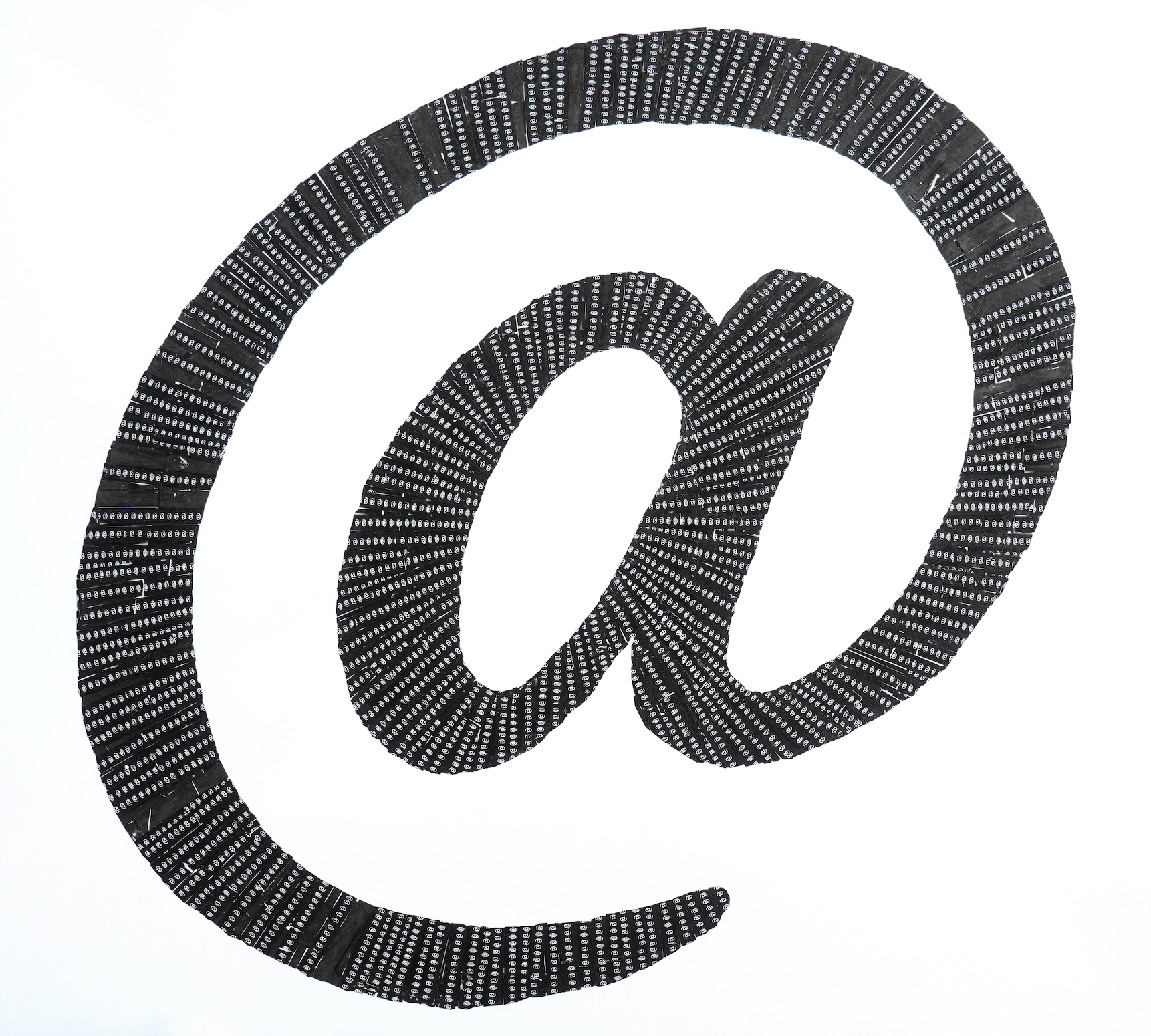 ~At the Center~ used typewriter ribbon on illustration board, 18" x 20" © Marie Dutka Brix