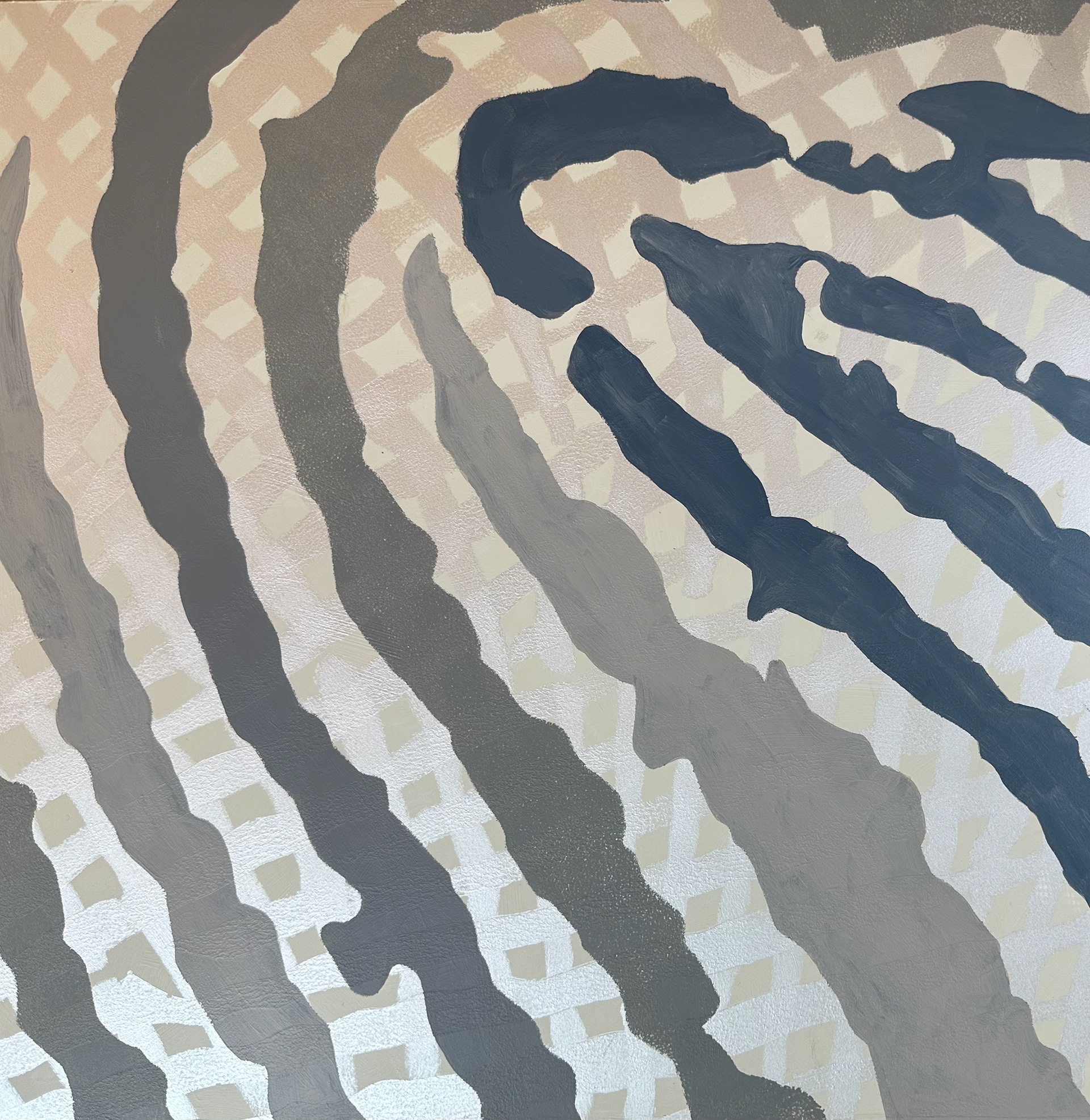 ~Dancing Loop~ acrylic on panel, 16" x 16", 2024 © Marie Dutka Brix