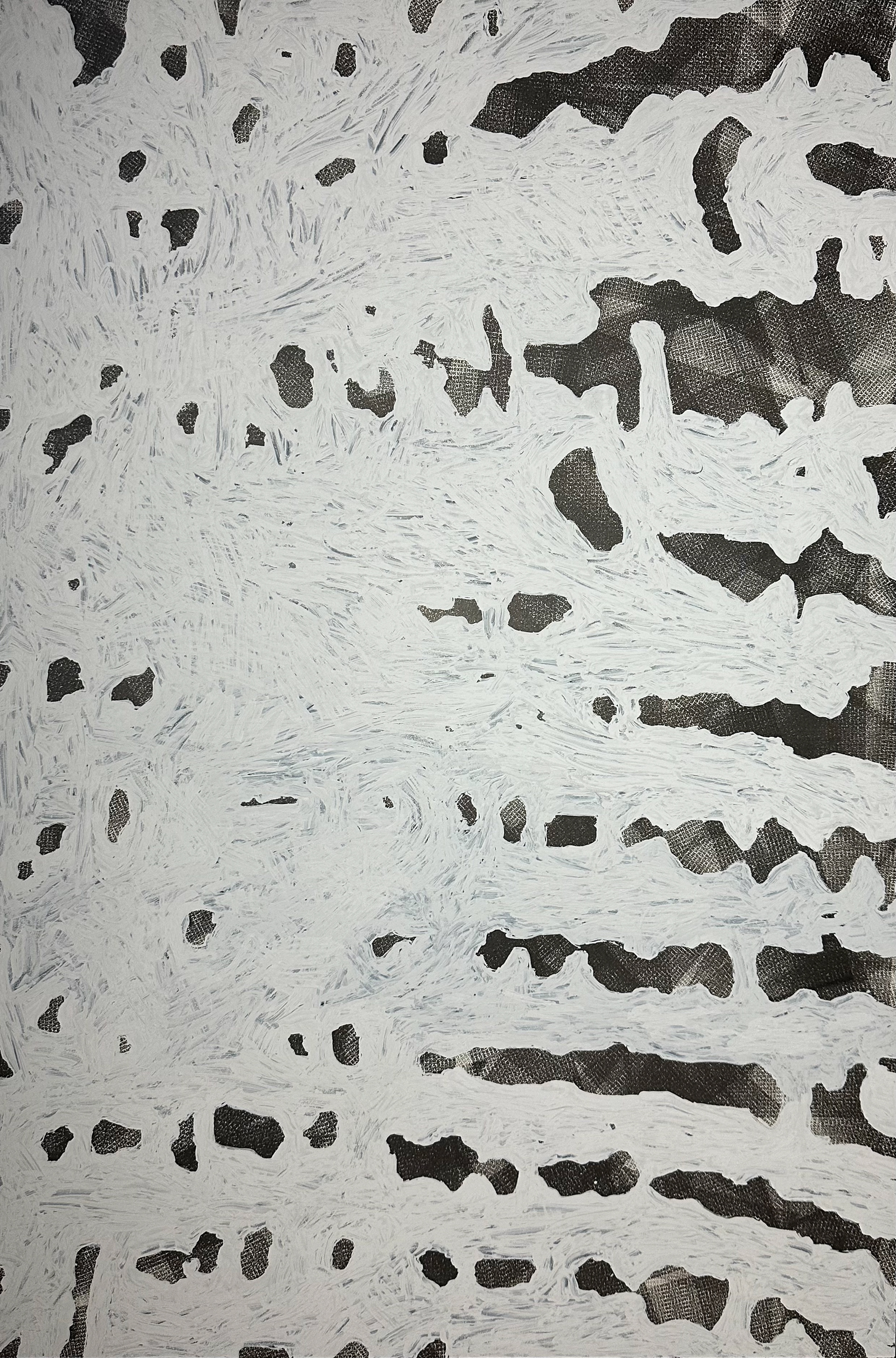 ~Coping With Correction~ ink and correction fluid on panel, 36" x 20" © Marie Dutka Brix