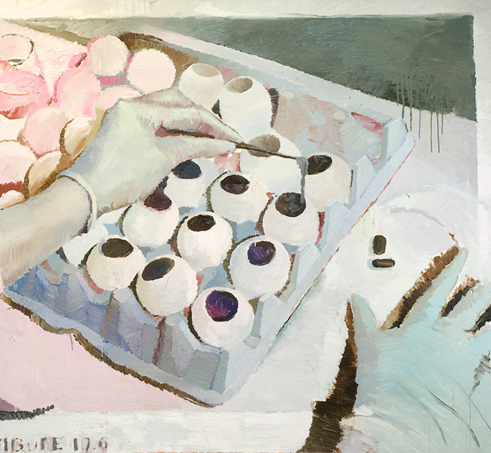 Microbiology figure nr / 140 x 160 cm / oil on canvas / private collection Poland Merida 