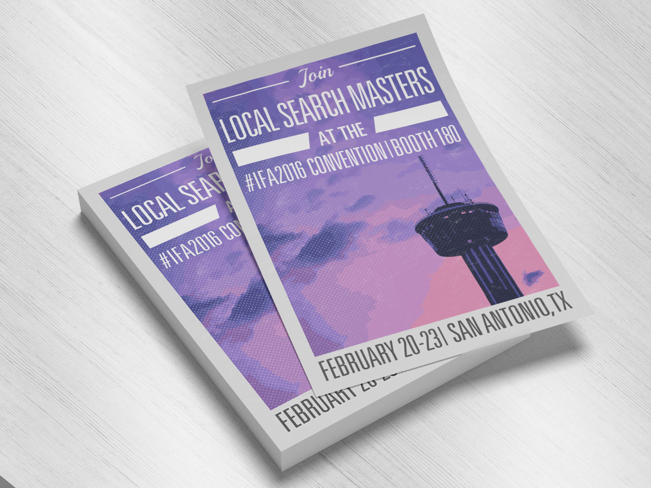 Flyer to Advertise Local Search Masters being at the International Franchise Association Convention in 2016