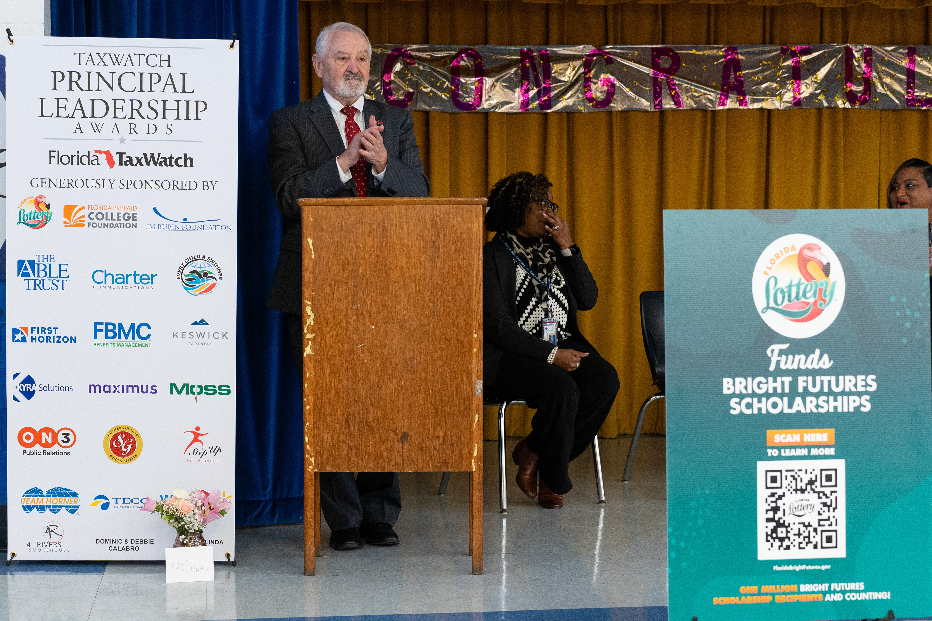 Bob Nave at Florida TaxWatch Presenting Principal Leadership Award