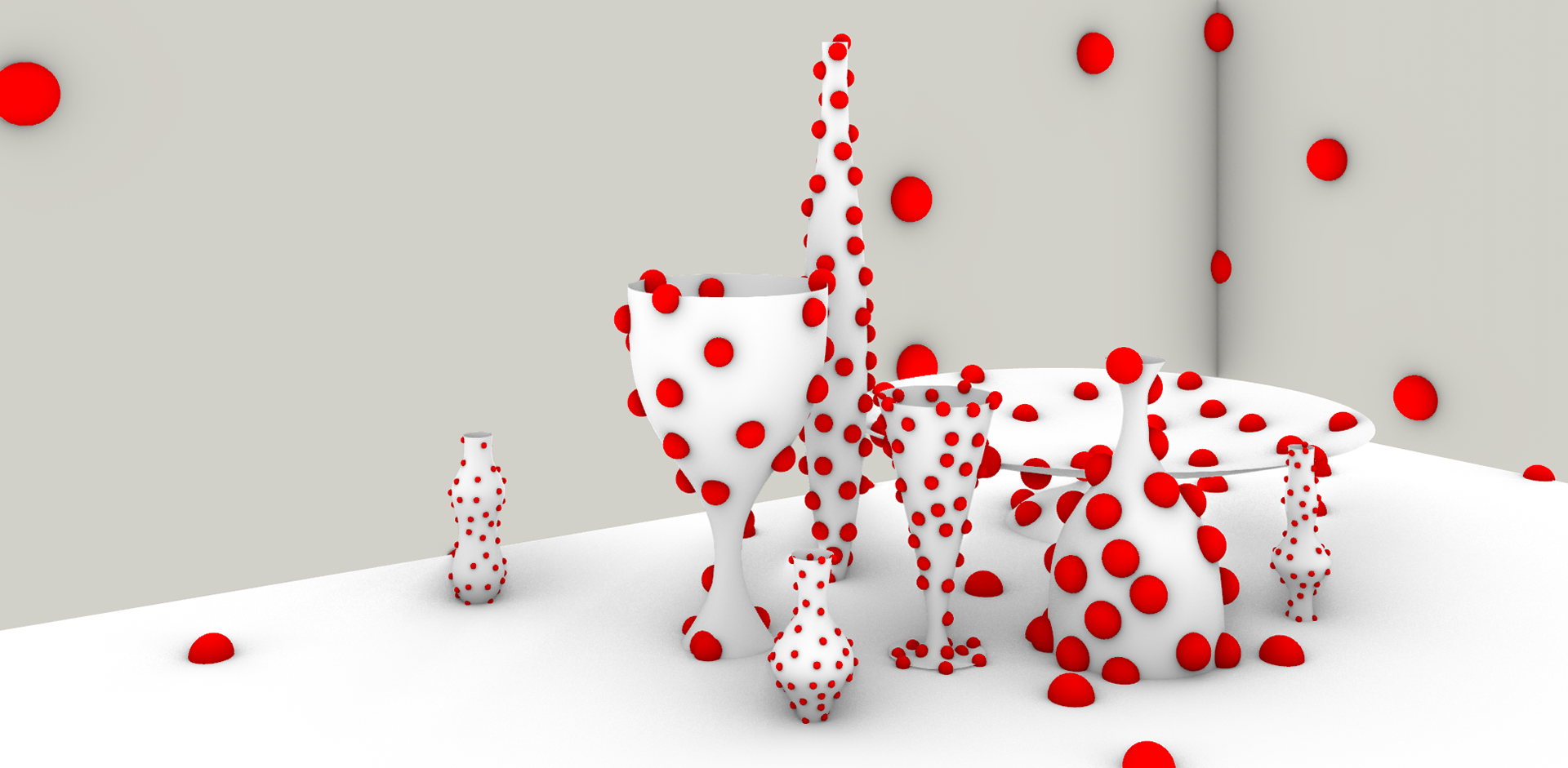 "marrying" the artistic styles of Yayoi Kusama and Giorgio Morandi