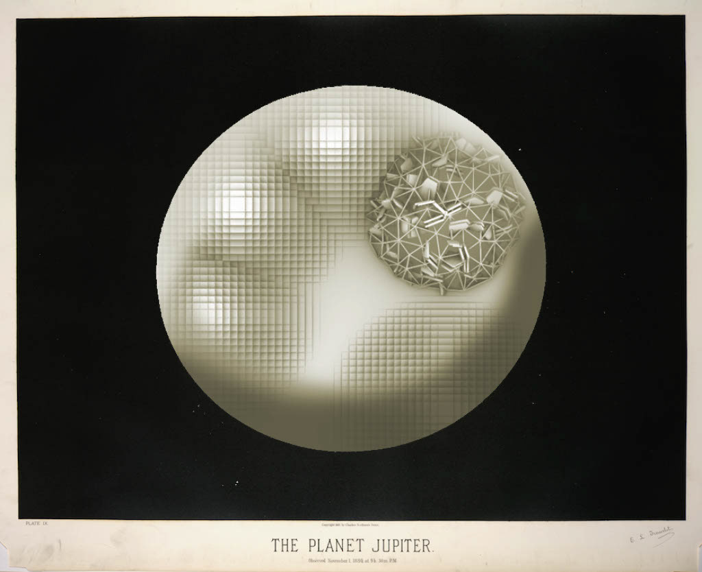 A cosmic representation of a remote dwelling in the likeness of Étienne Léopold Trouvelot