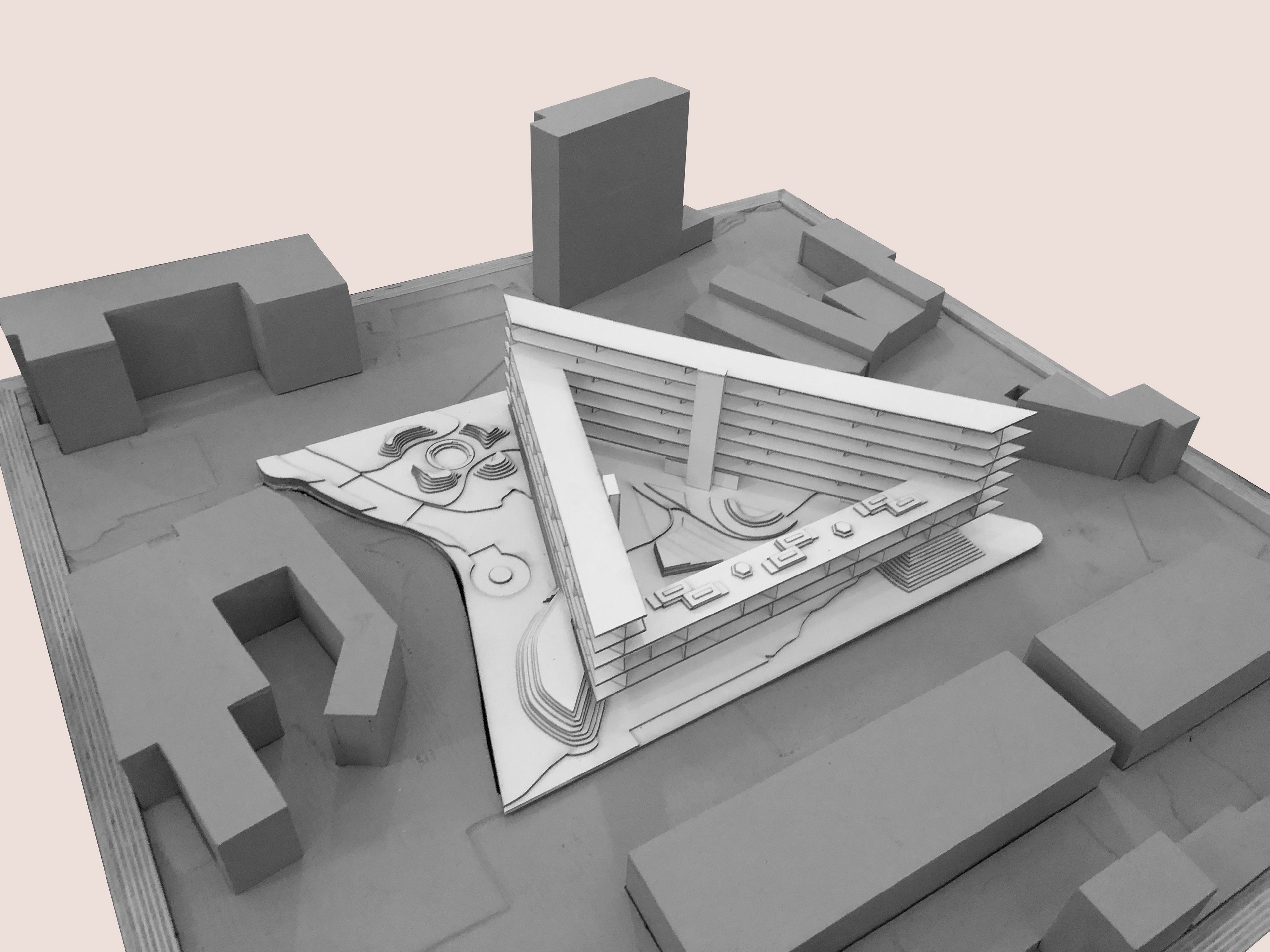 aerial of model in site