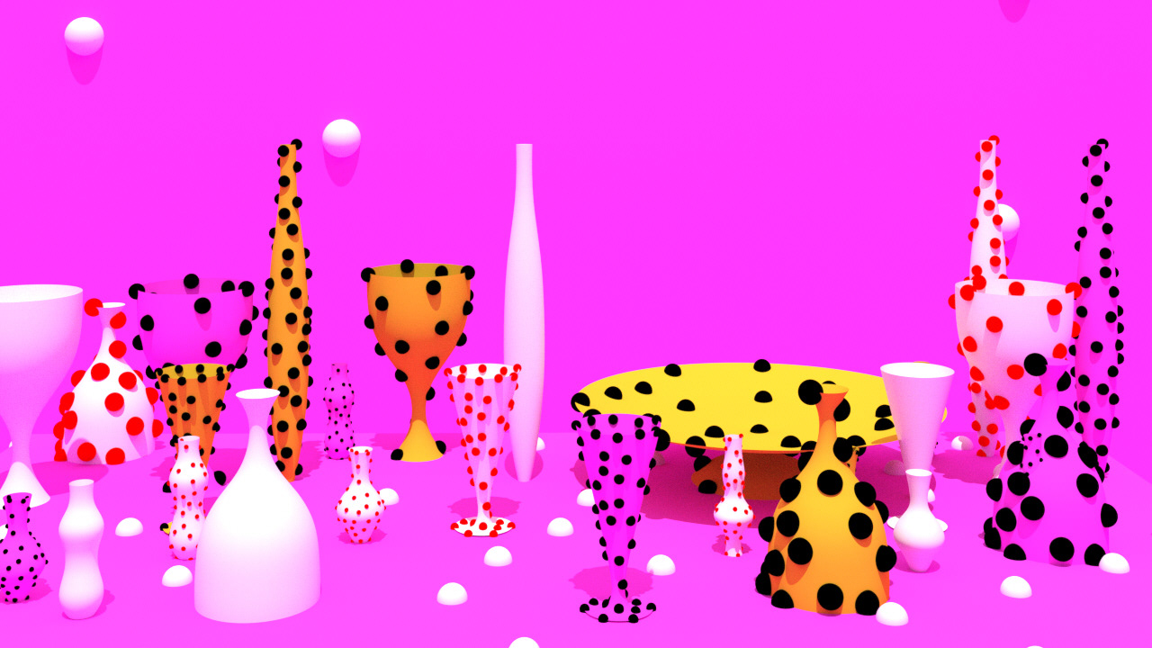 "marrying" the artistic styles of Yayoi Kusama and Giorgio Morandi