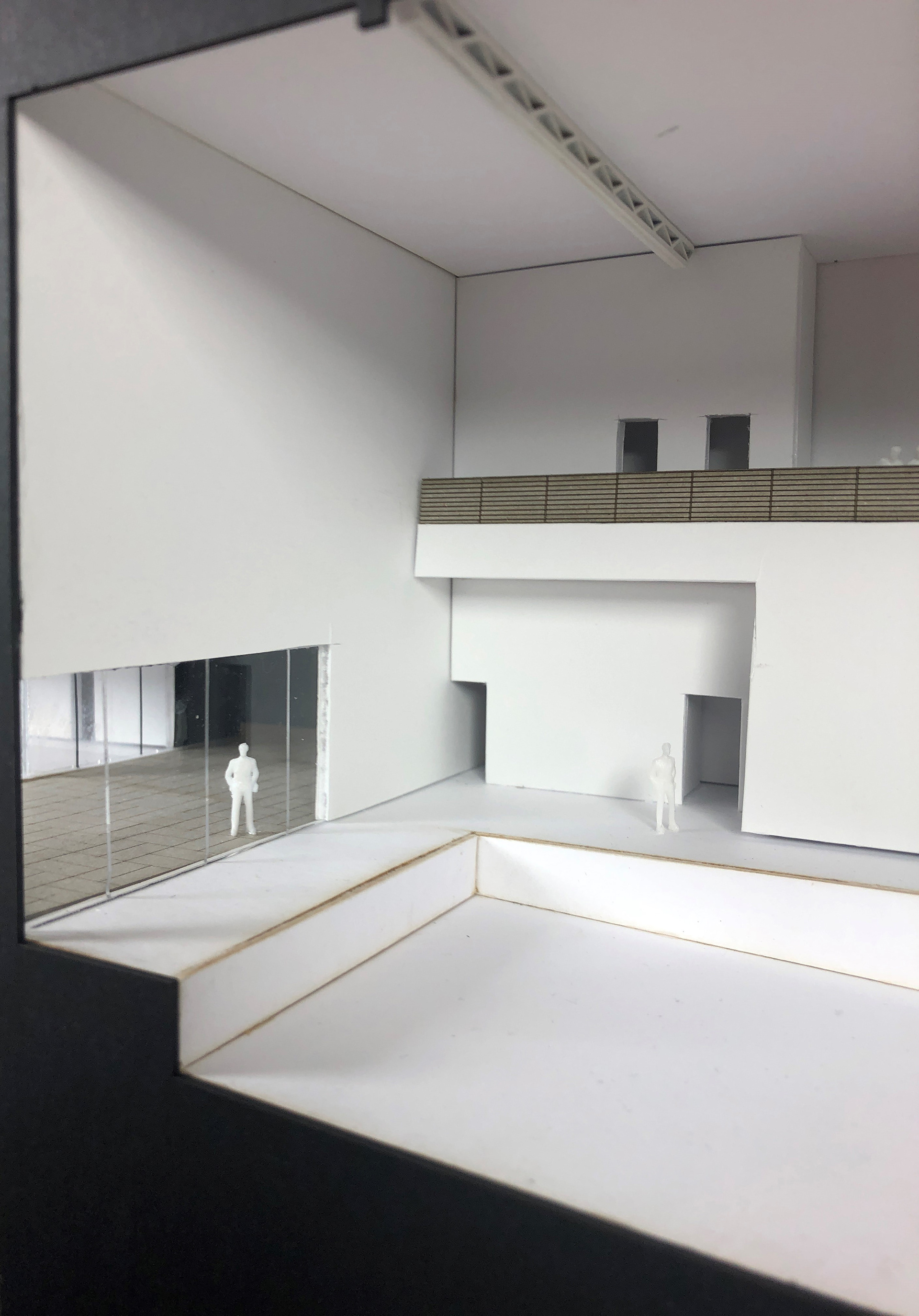 section model cutting through pool