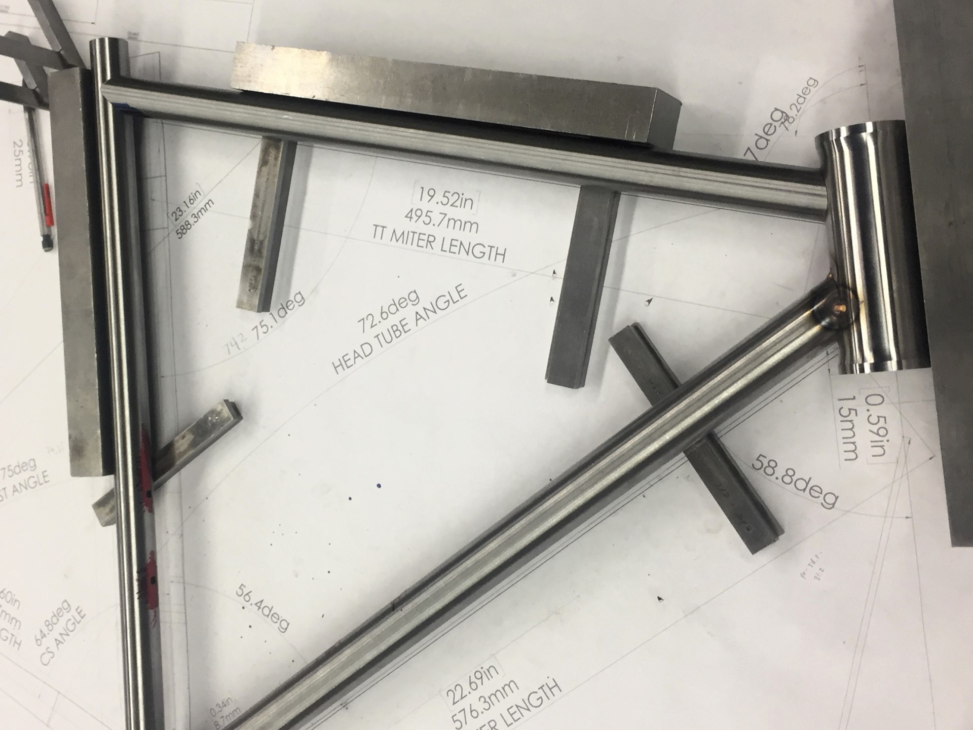 Frame layout on 1:1 scale drawing
