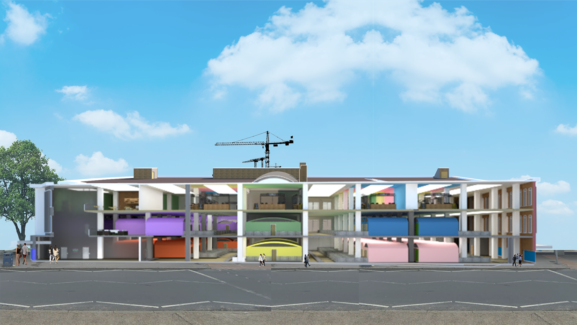 Long Section Showing Pods