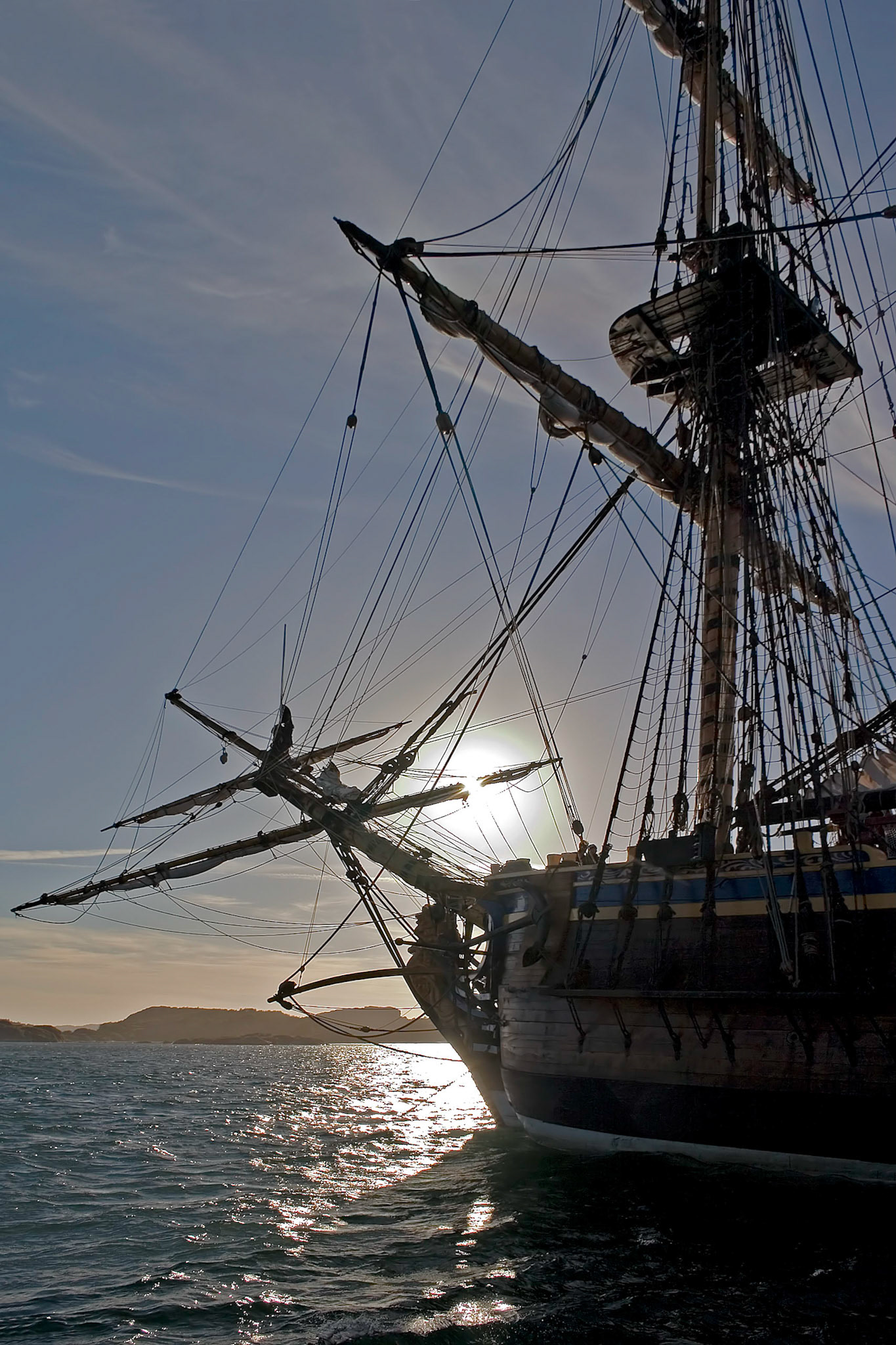 Ostindiefararen Götheborg i kvällsljuset