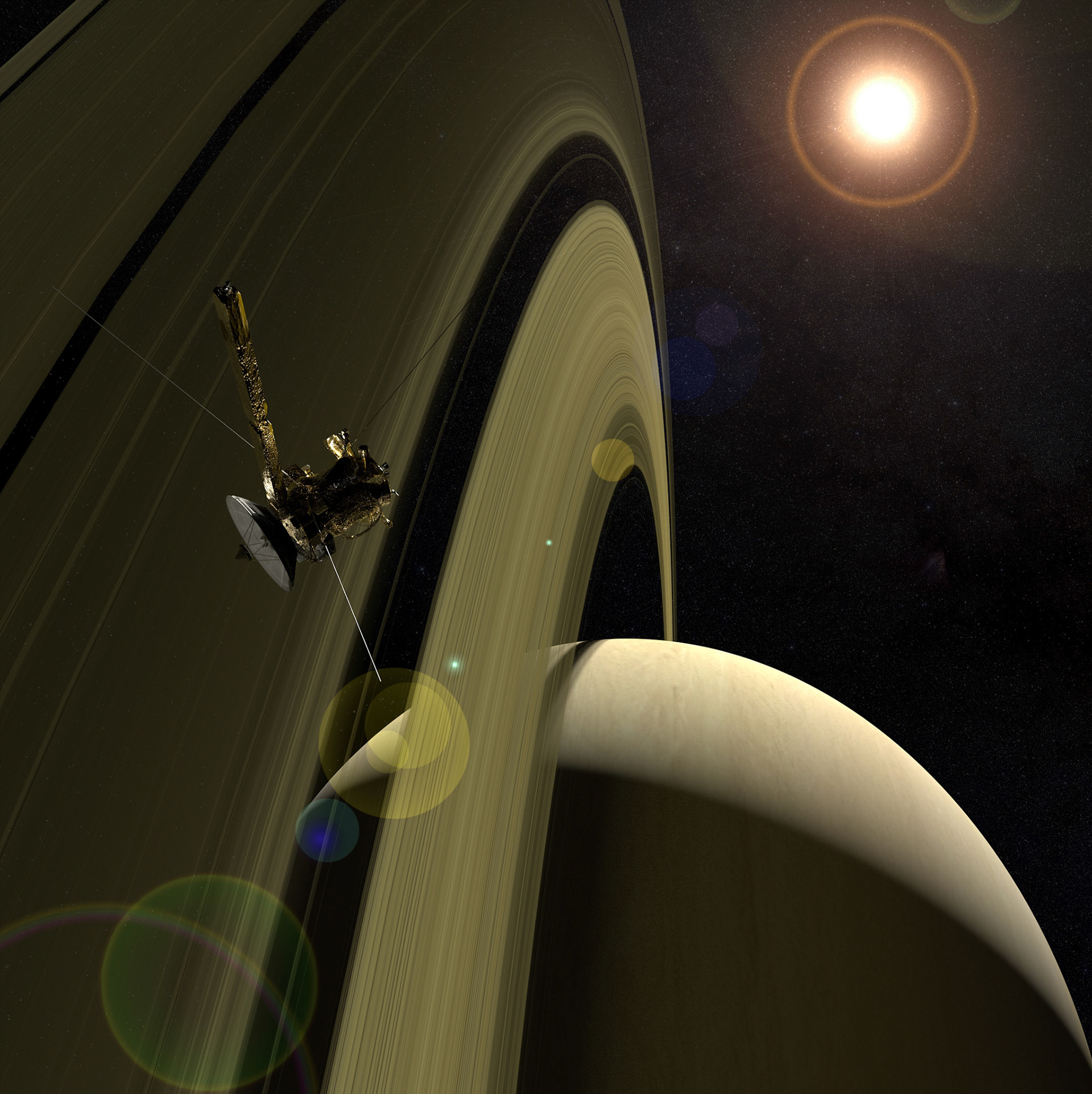 Cassini performing close ring pass