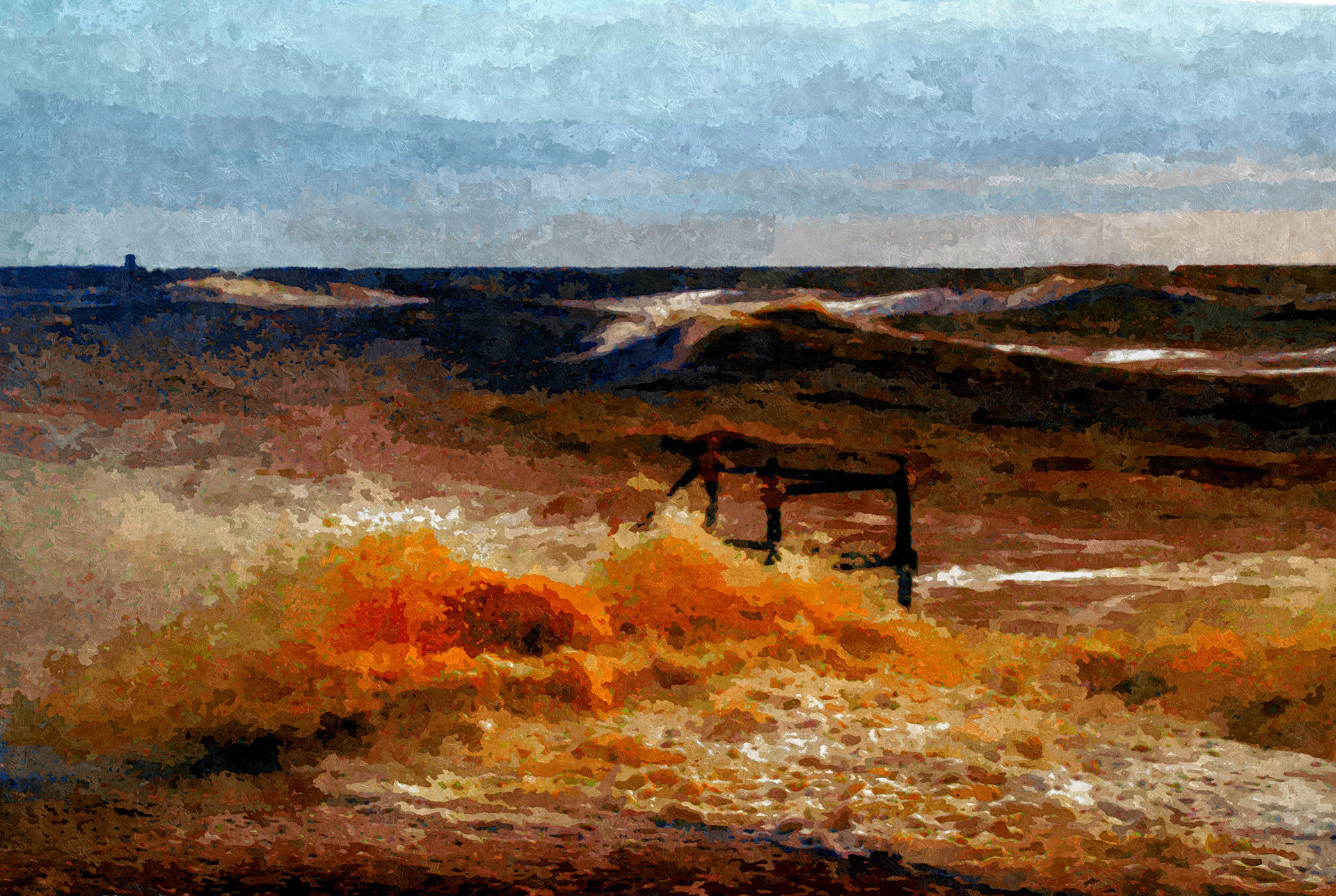 Hunstanton Wild Sea In Oils and HDR