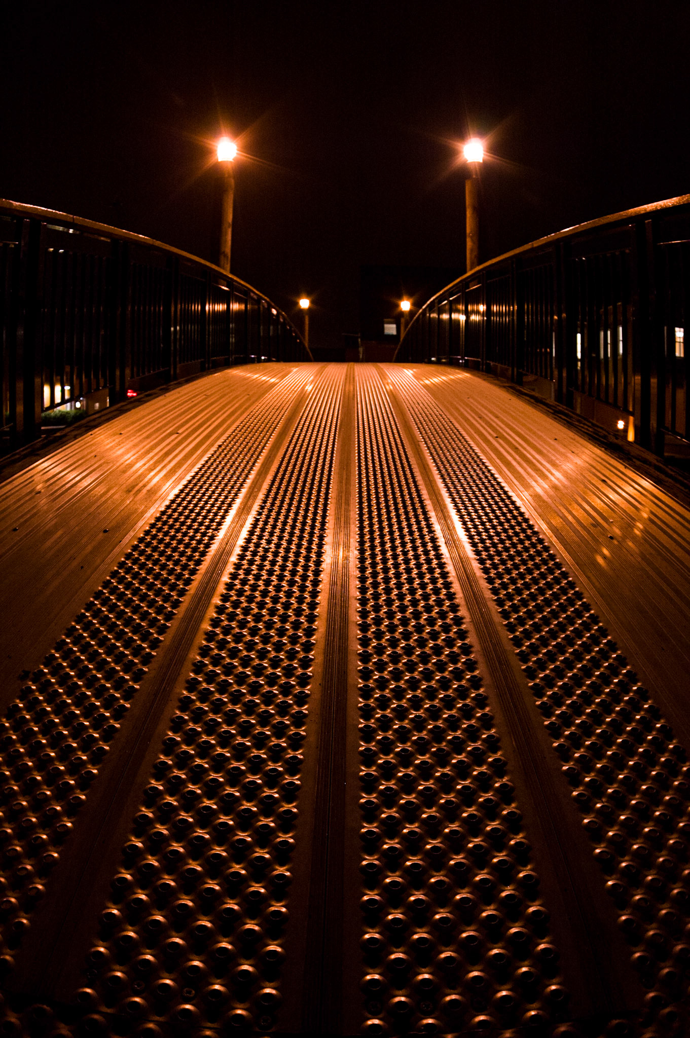 A bridge at Fiskebrygga in Kristiansand. Shot with an old 15mm fisheye