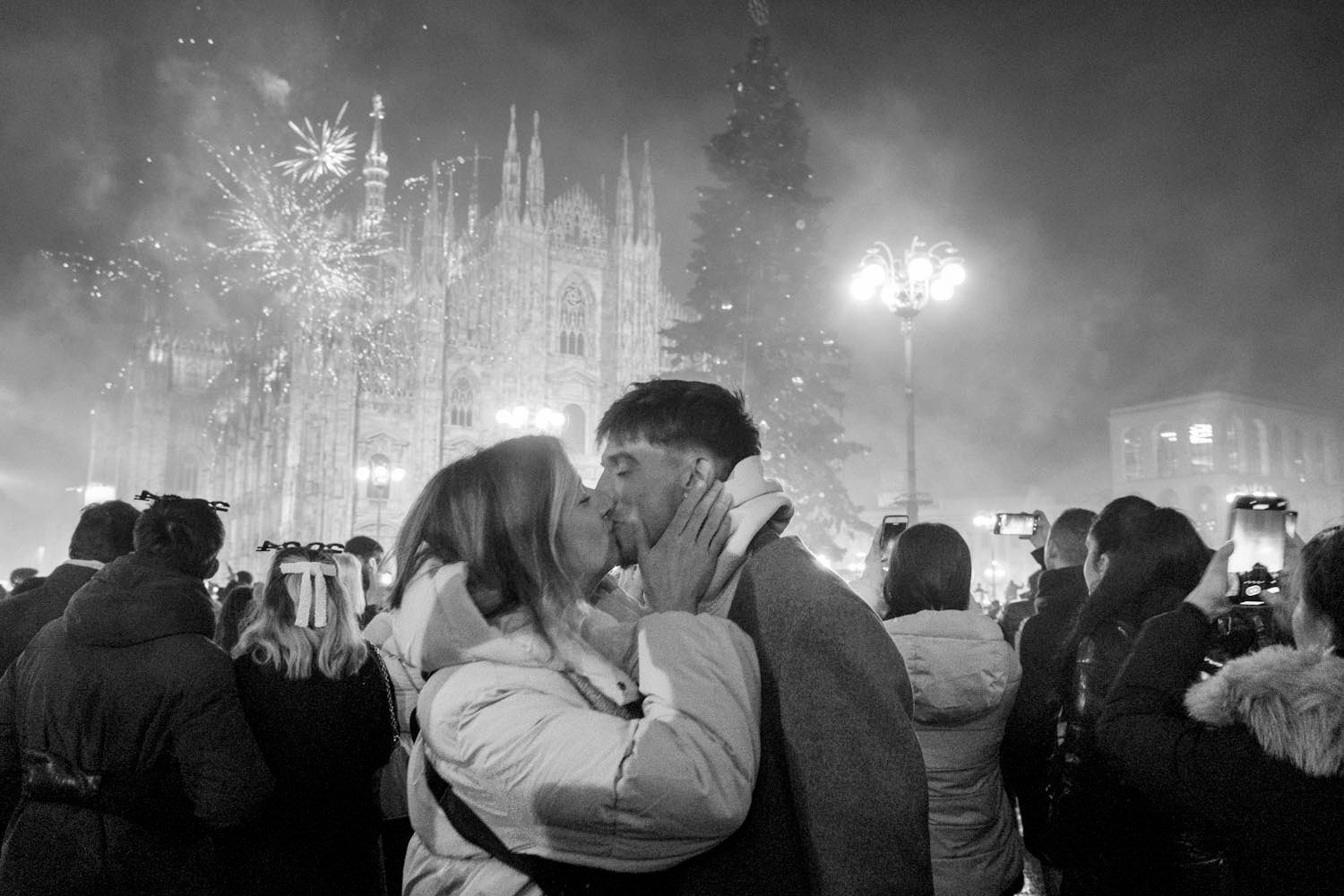 01.01.2024 Milano, P.za Duomo. Festeggiamenti di capodanno.