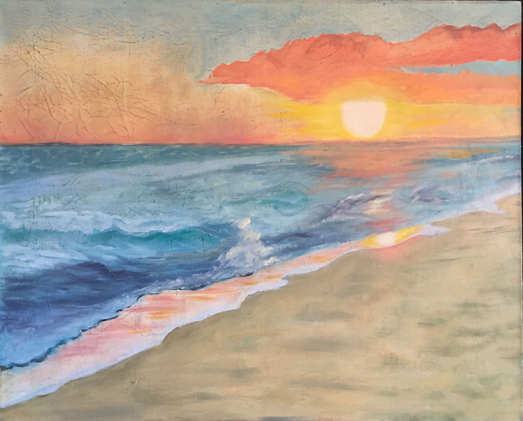 Florida Gulf Sunset, 30"x38" oil