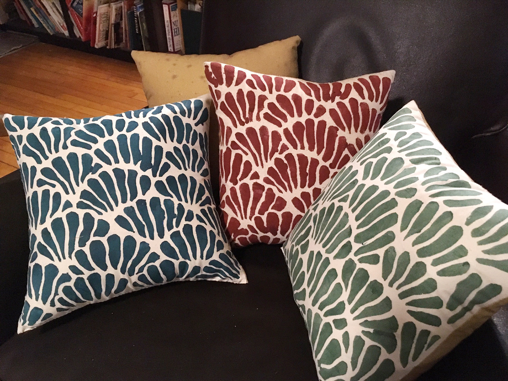 Hand Stenciled Throw Pillows from "Mission" Inspired Designs
