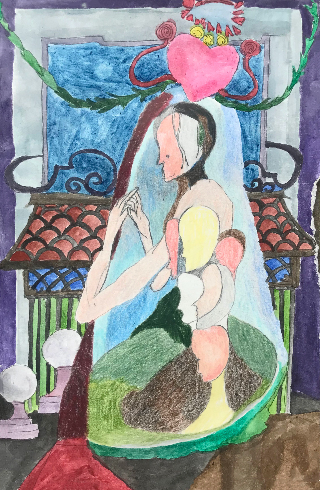 Division, aquarelle et crayons de couleur, 14,8 x 21 cm