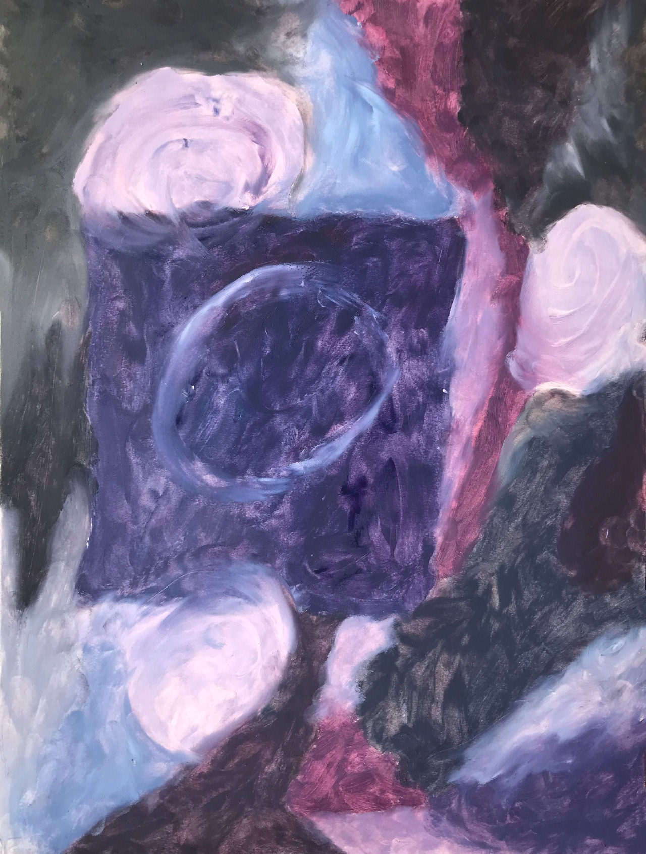 Violet pour la spiritualité, peinture à l'huile, 21 x 29,7 cm