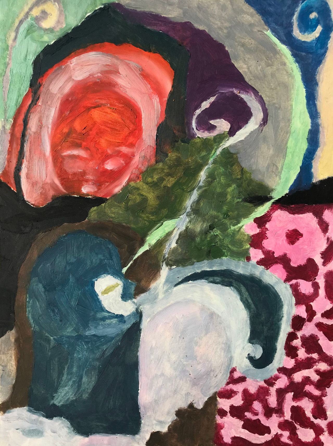 Intuition, peinture à l'huile, 21 x 29,7 cm