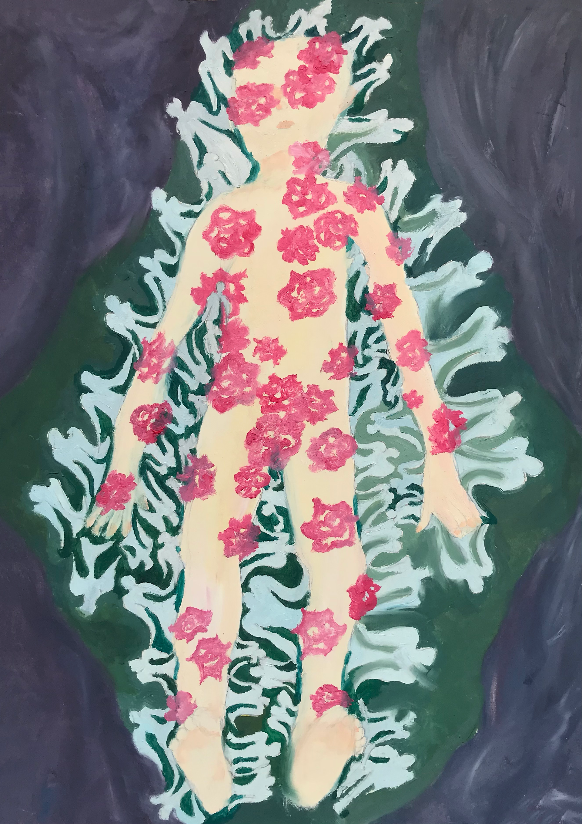 Expérience du deuil, peinture à l'huile, 29,7 x 42 cm